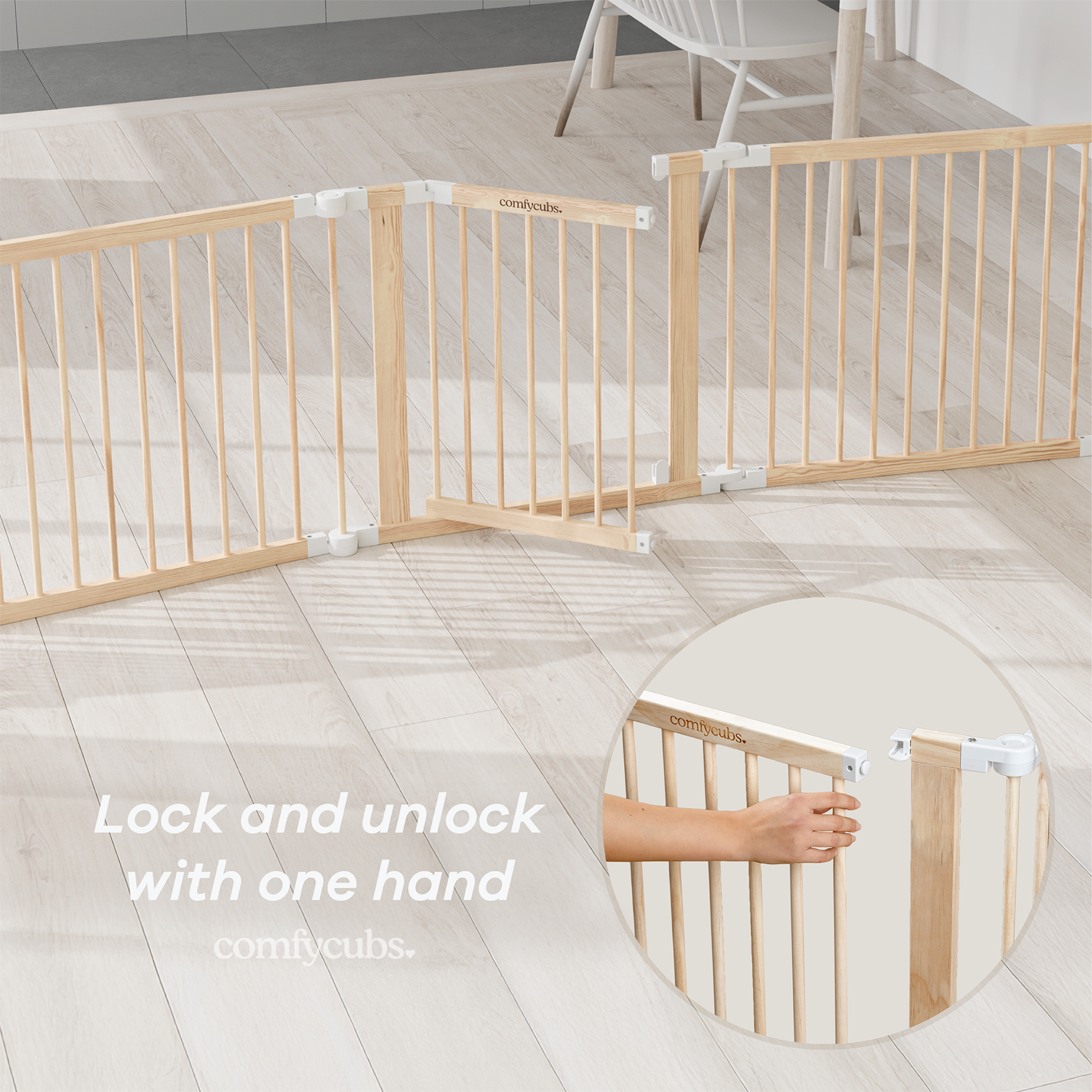 Playpen for Toddler and Babies in Natural Wood