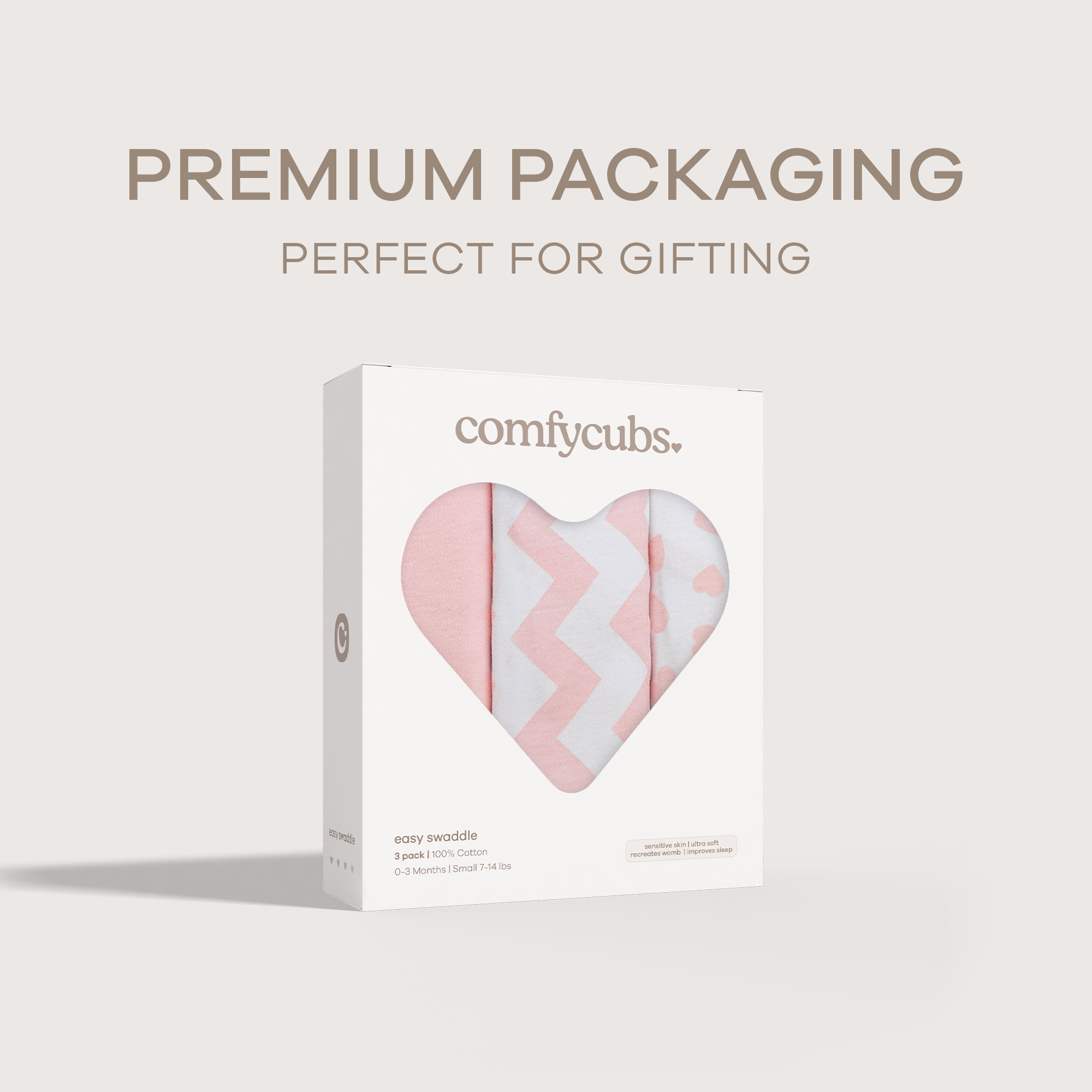 Easy Swaddle Blankets in Pink, Pack of 3