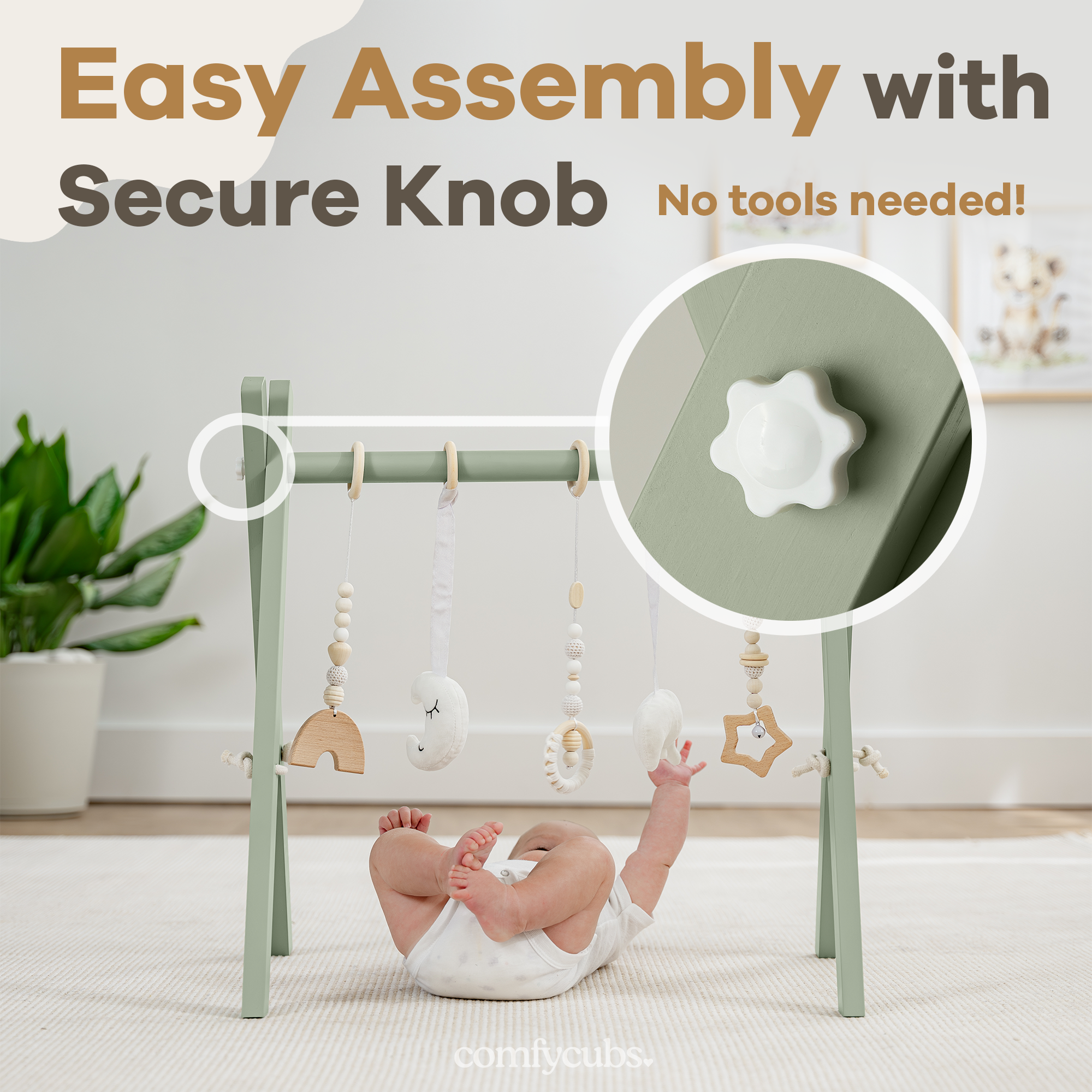Baby Play Gym by Comfy Cubs in Sage