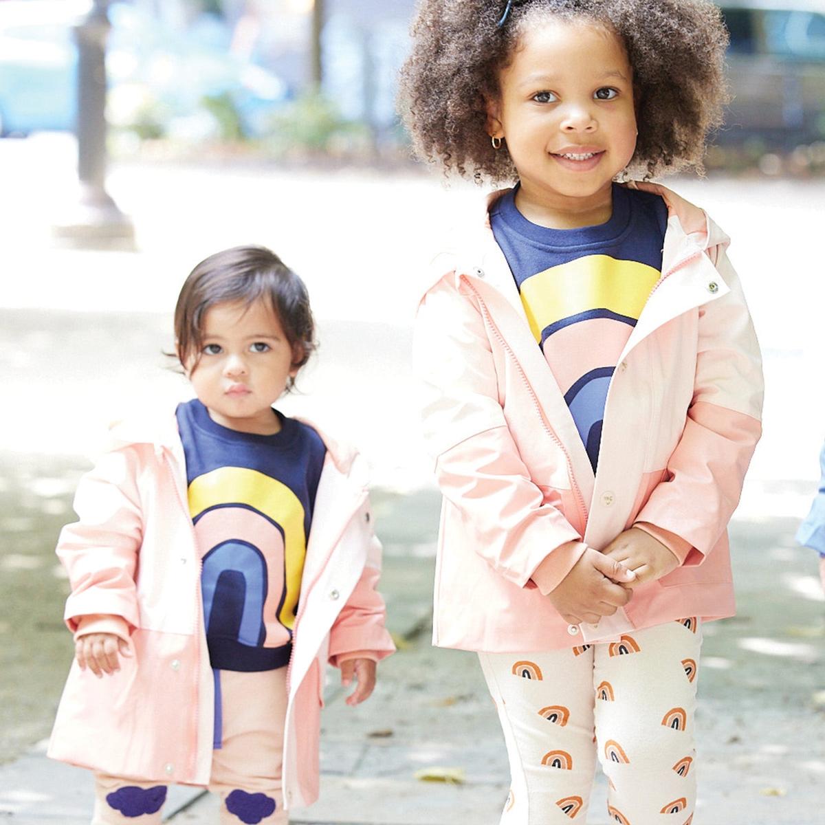 Colorblock Baby Raincoat - Soft Pink/terracoral