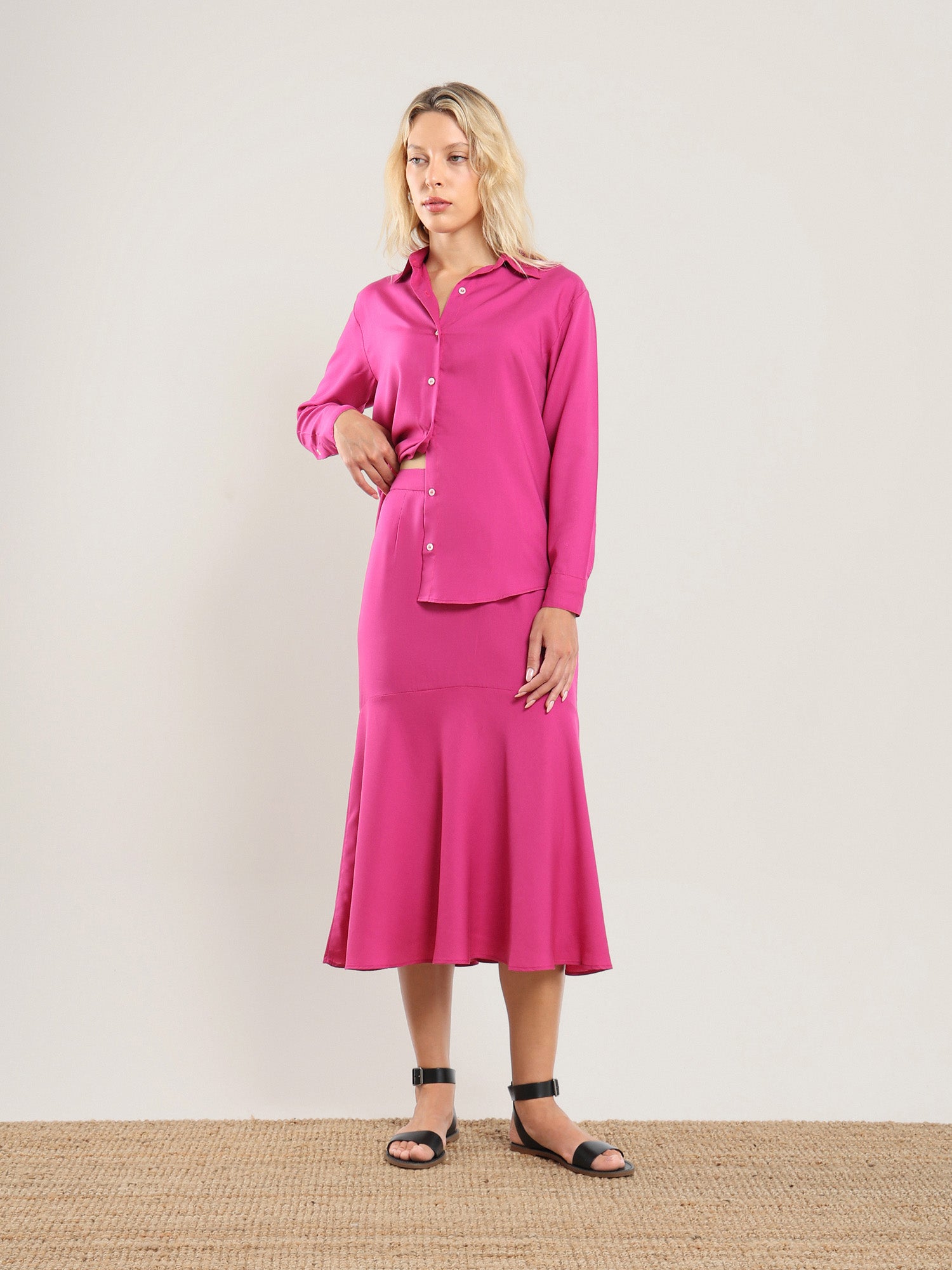 Tencel Flared Skirt - Bougainvillea