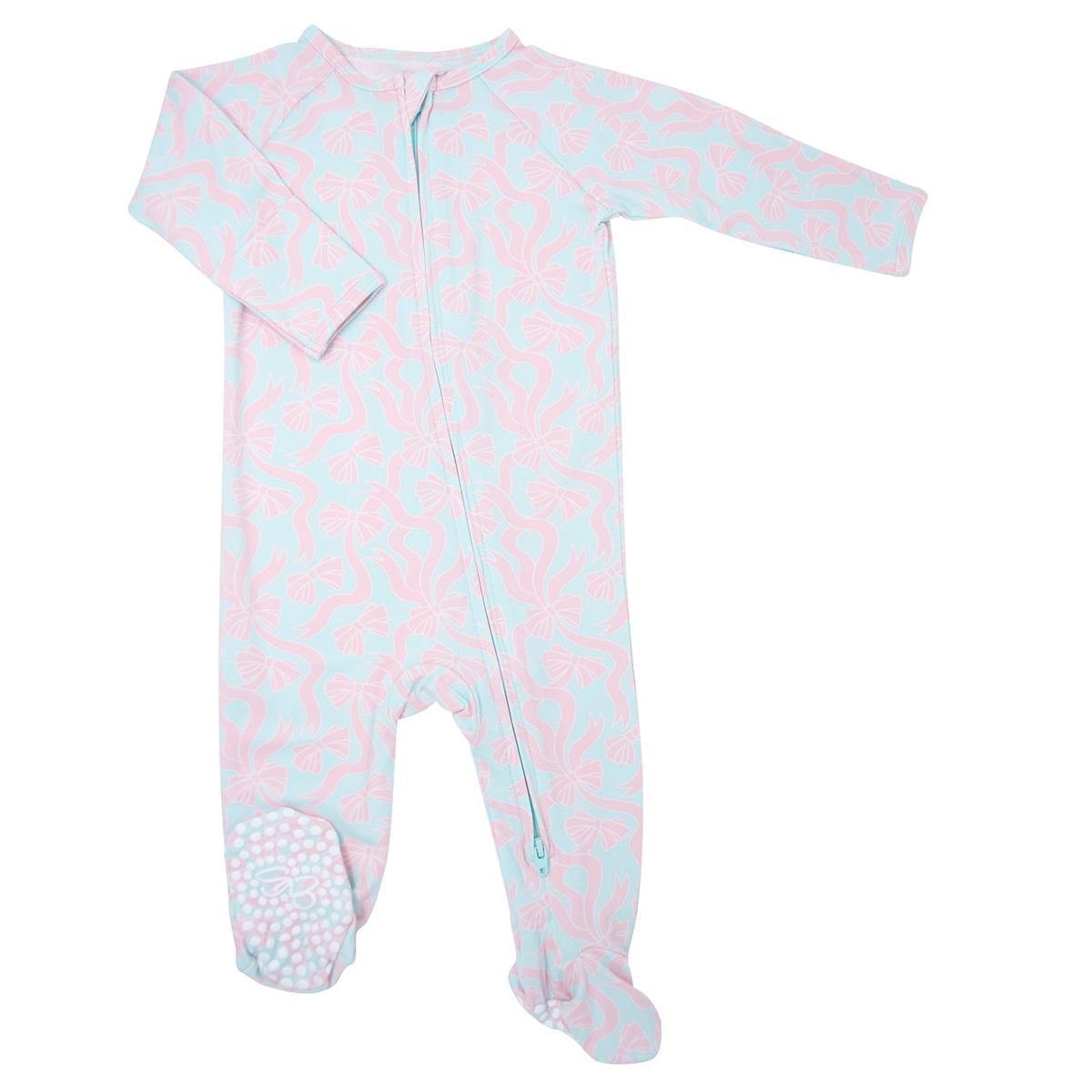 Zipper Footie - Darling Bows