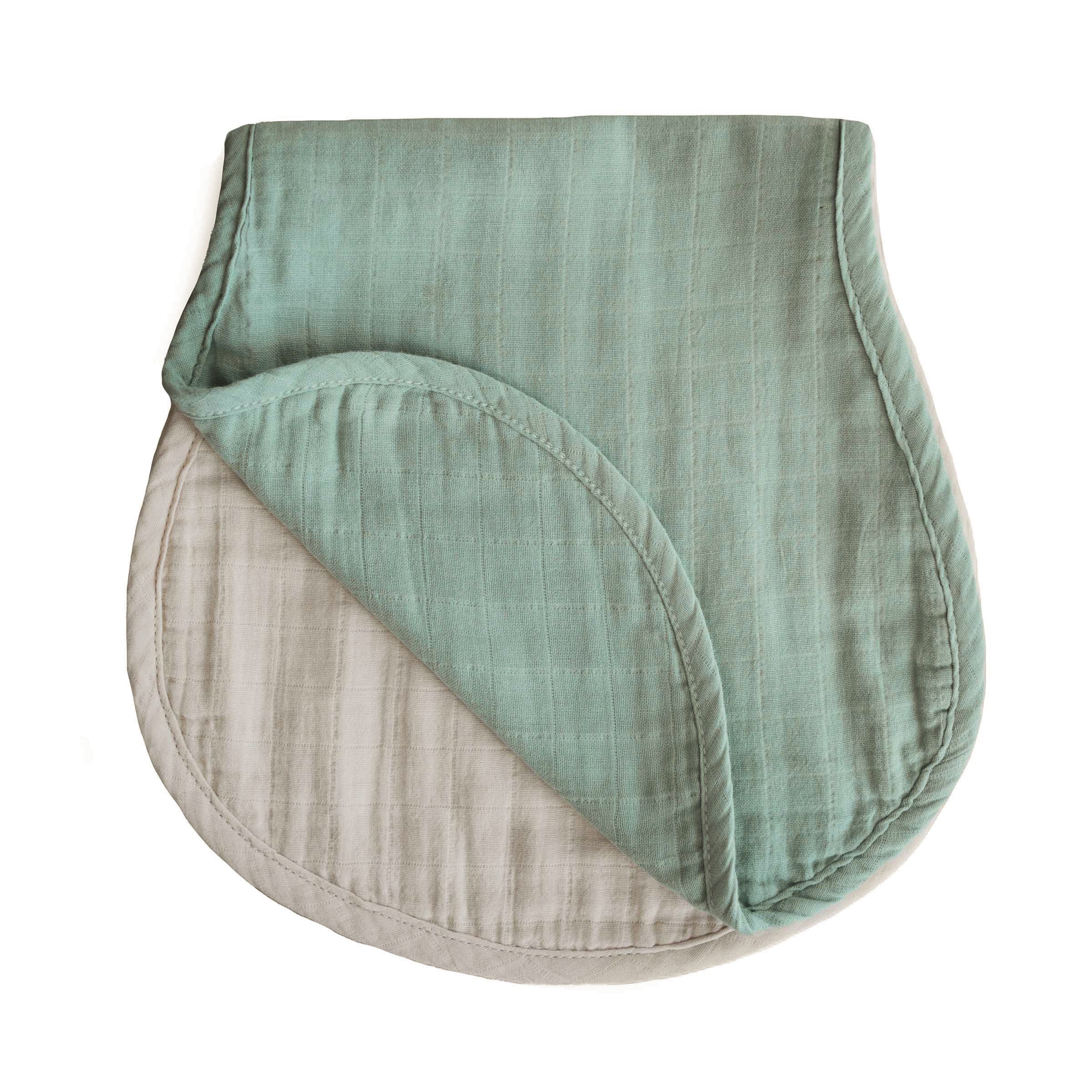 Organic Cotton Muslin Burp Cloth 2-Pack burp cloth Mushie Roman Green/Fog  