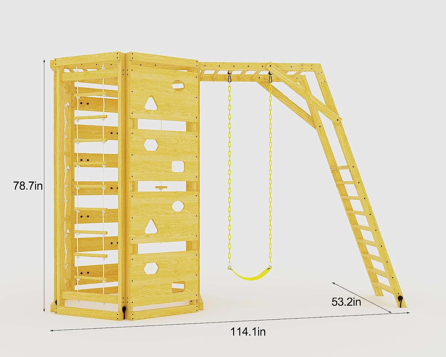 Hawthorn - Outdoor Climber with Monkey Bars, Swing, and Octagon Climber Playset Outdoor Avenlur.com   