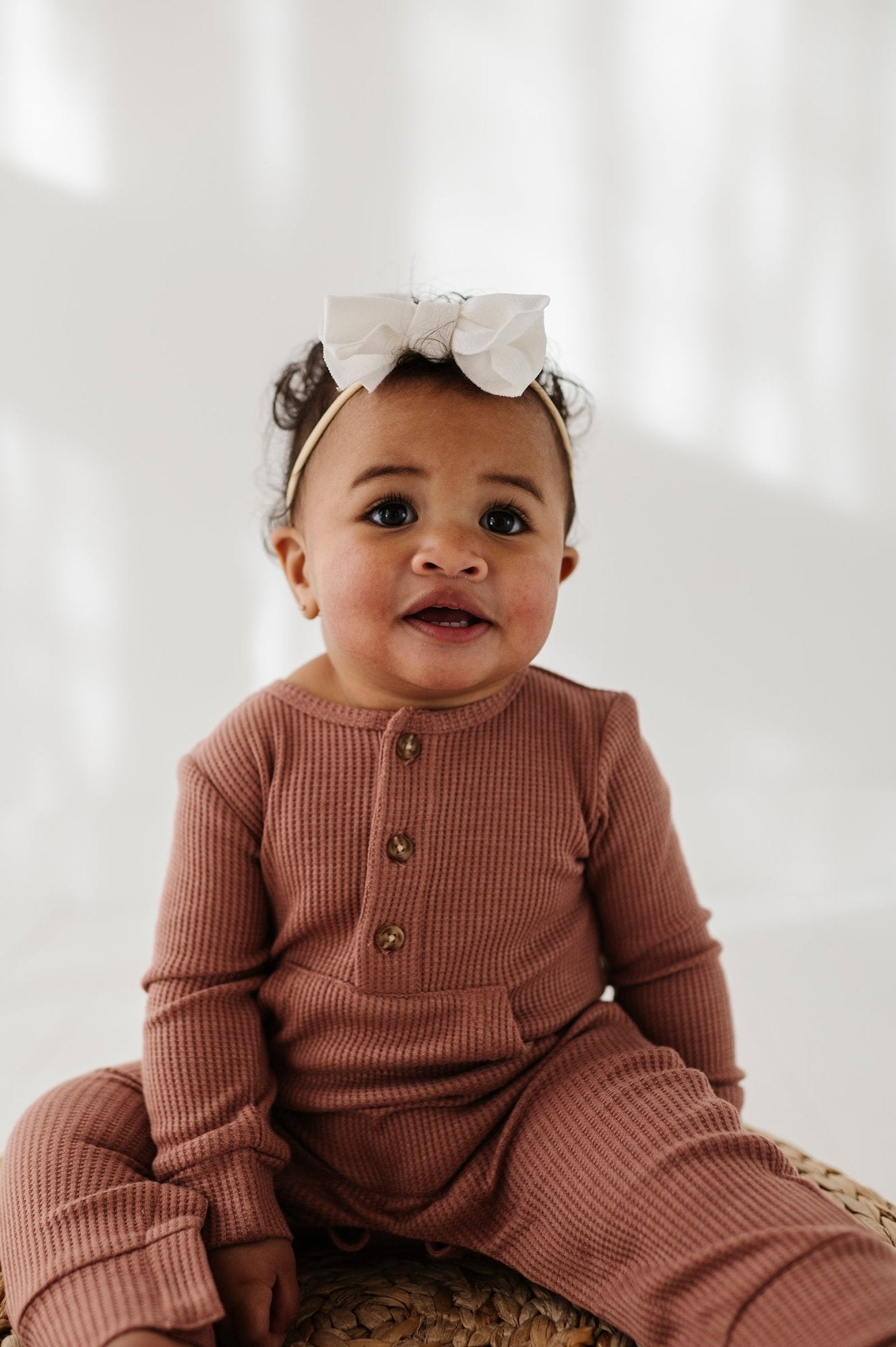 Baby Girl Waffle Romper
