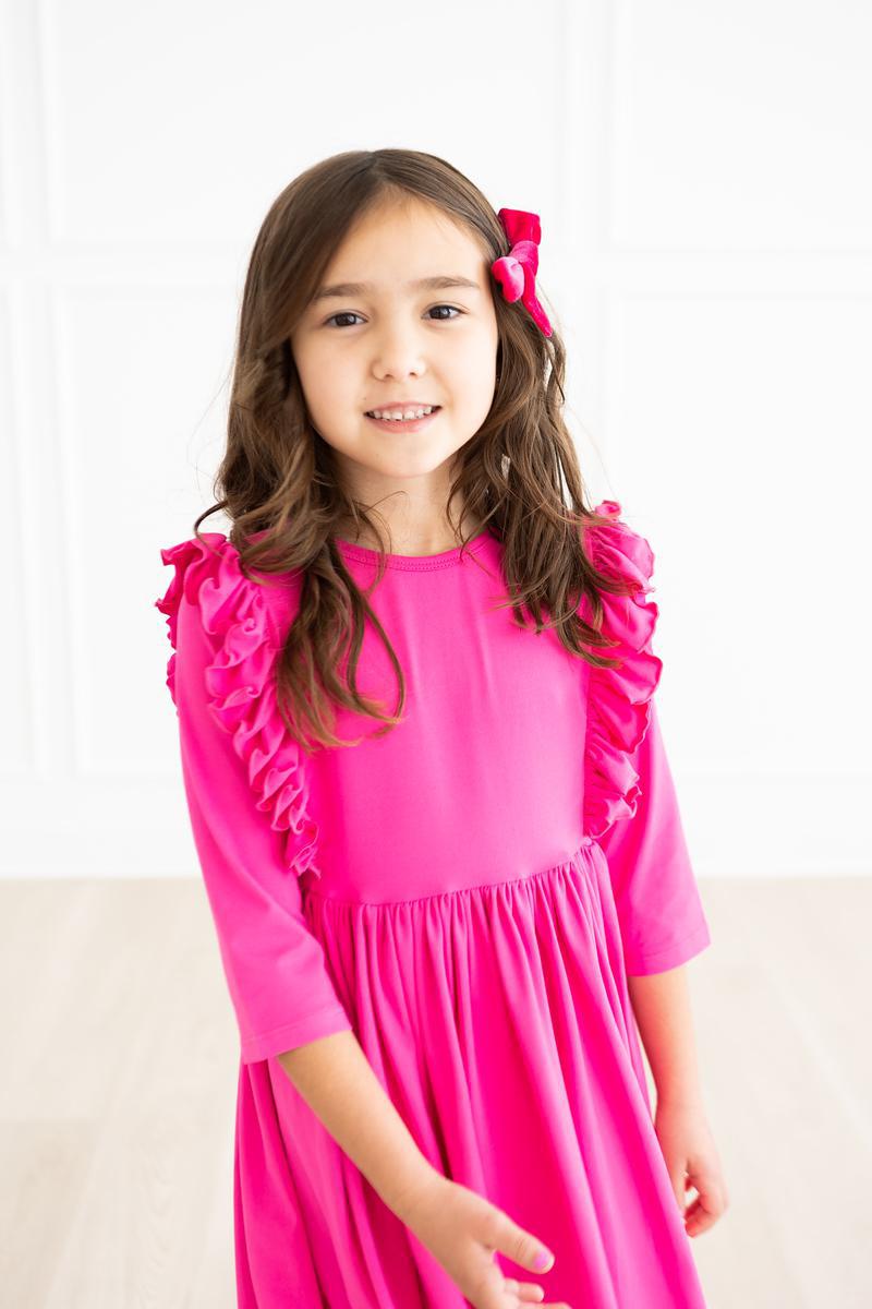 Hot Pink Ruffle Twirl Dress