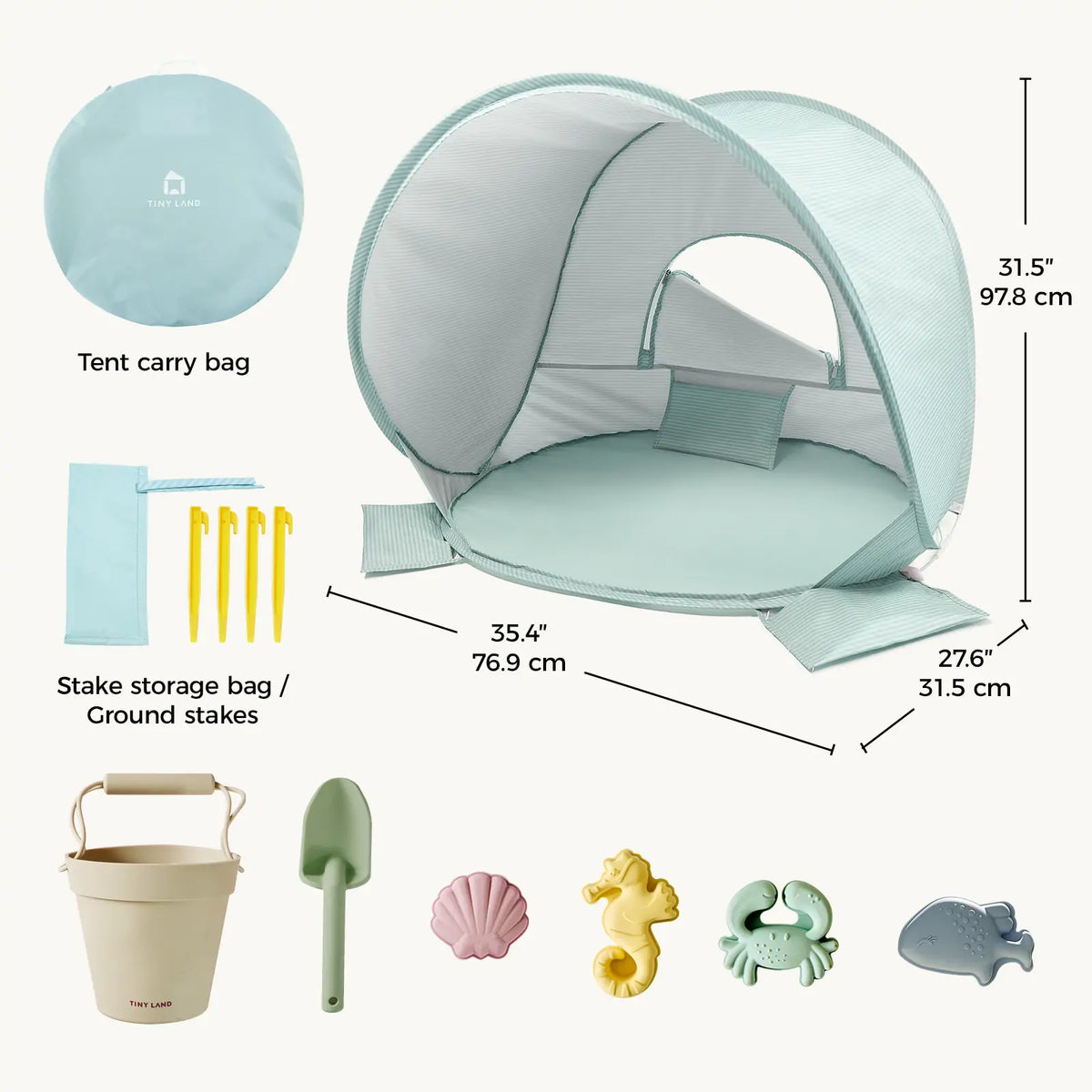 Tiny Land® One-Stop Beach Toy & Tent Set