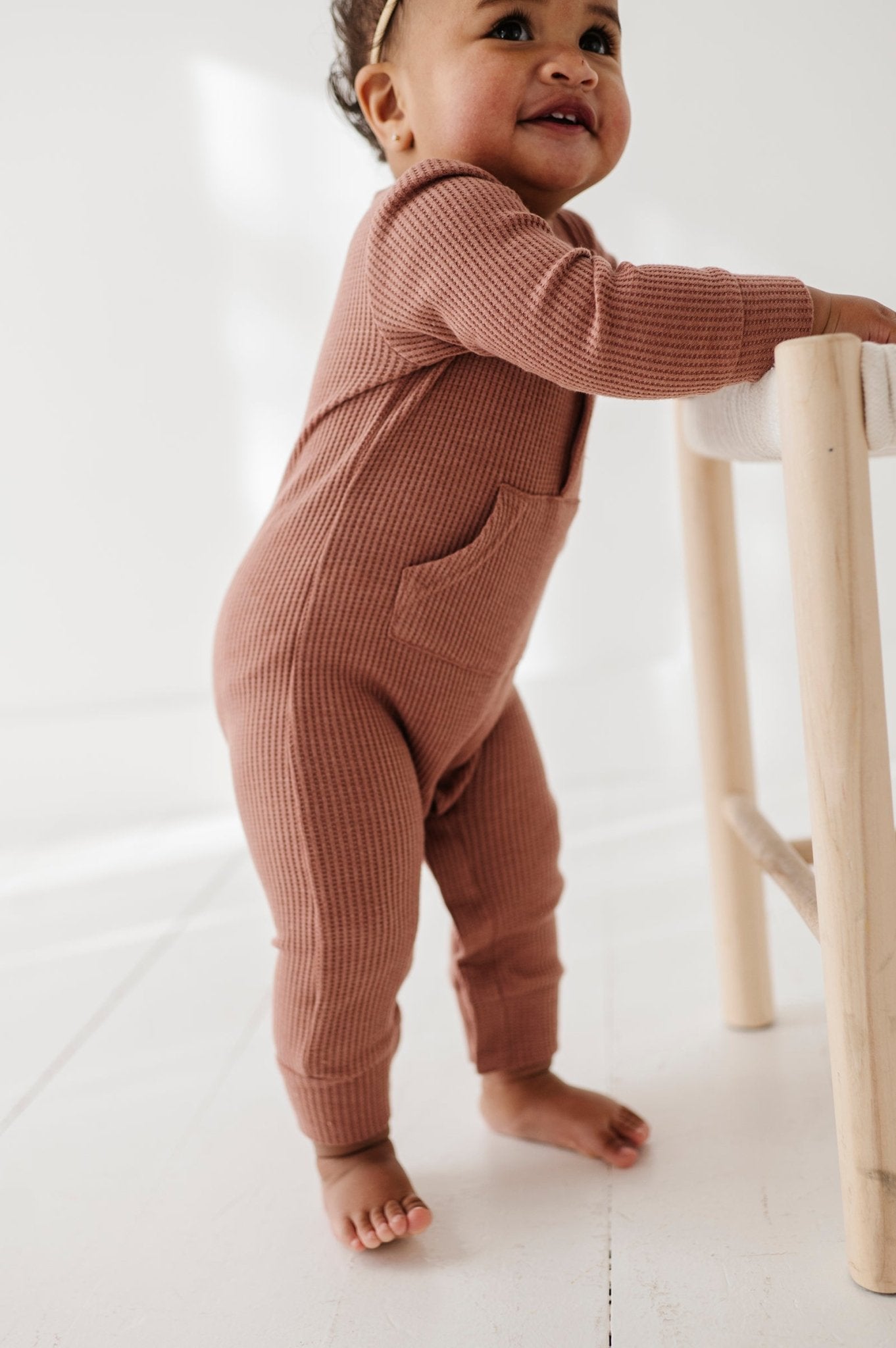 Baby Girl Waffle Romper