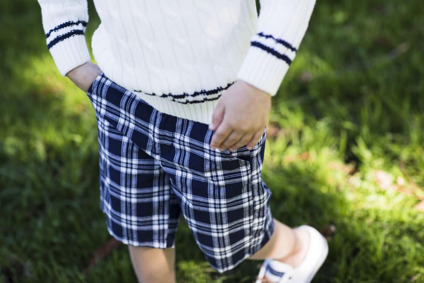 Baby Canvas Short - Blue Plaid