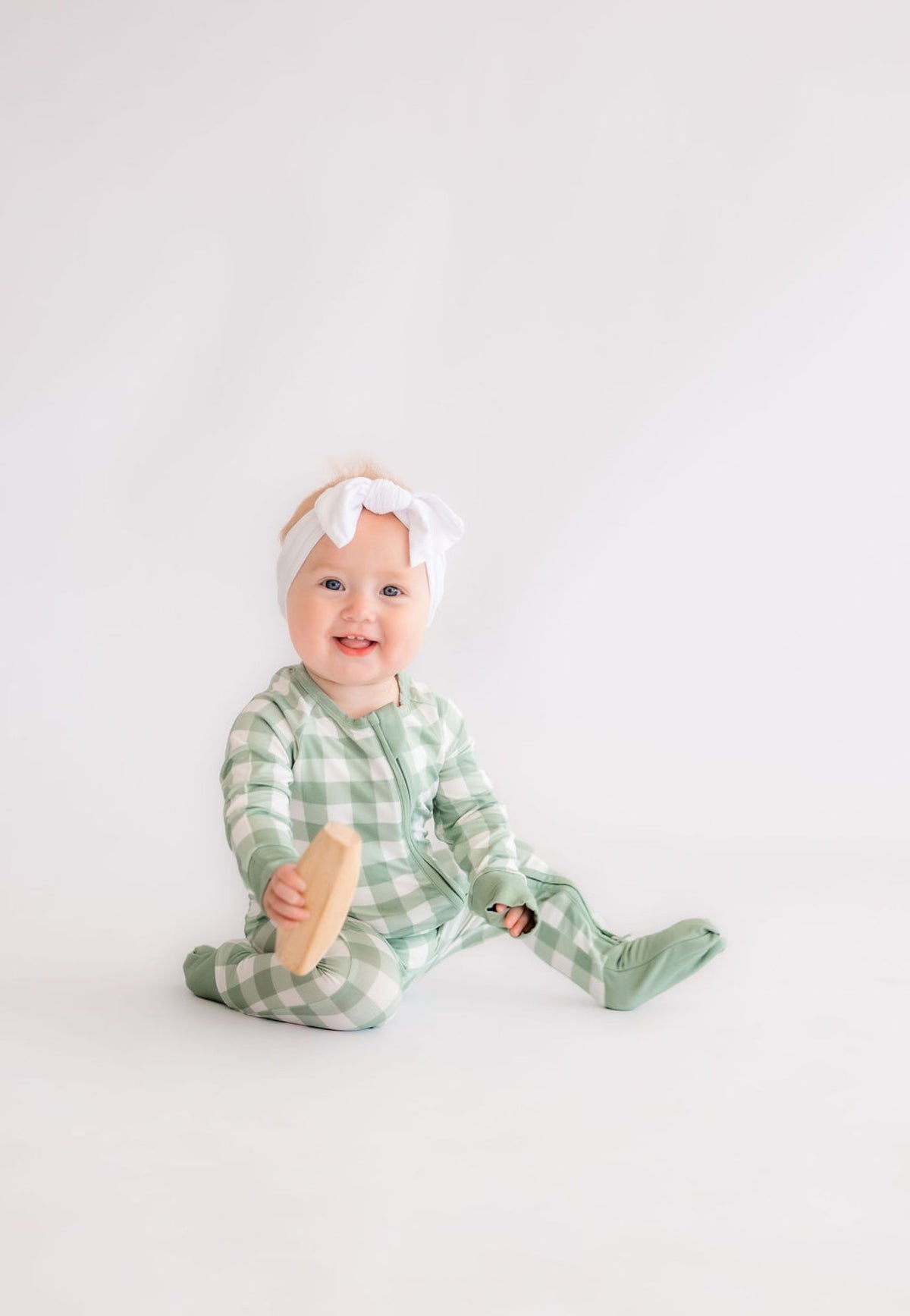 Jade Gingham Bamboo Zippy
