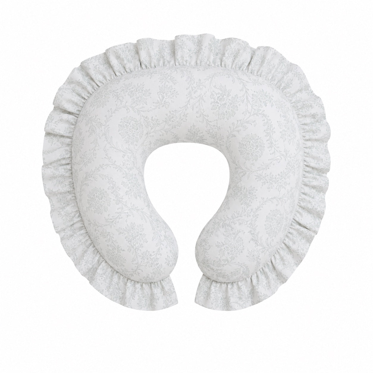 Sage Green Chinoiserie Ruffle Nursing Pillow Cover