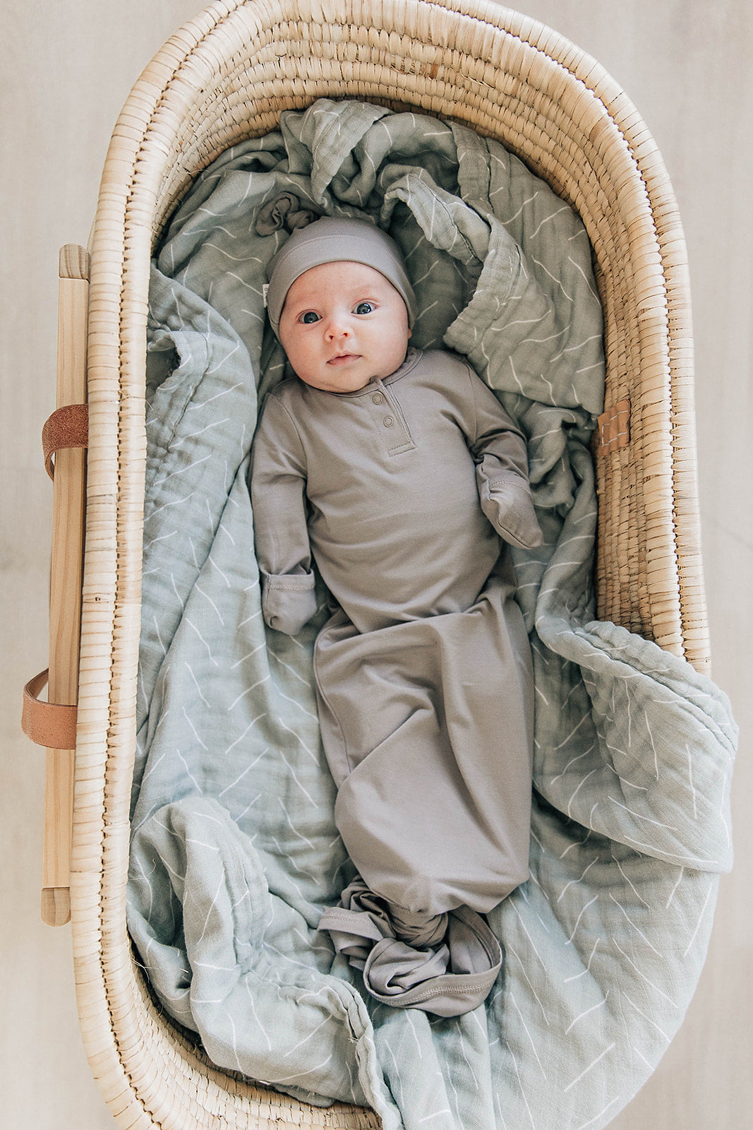 Desert Sage Muslin Swaddle Blanket  Mebie Baby   