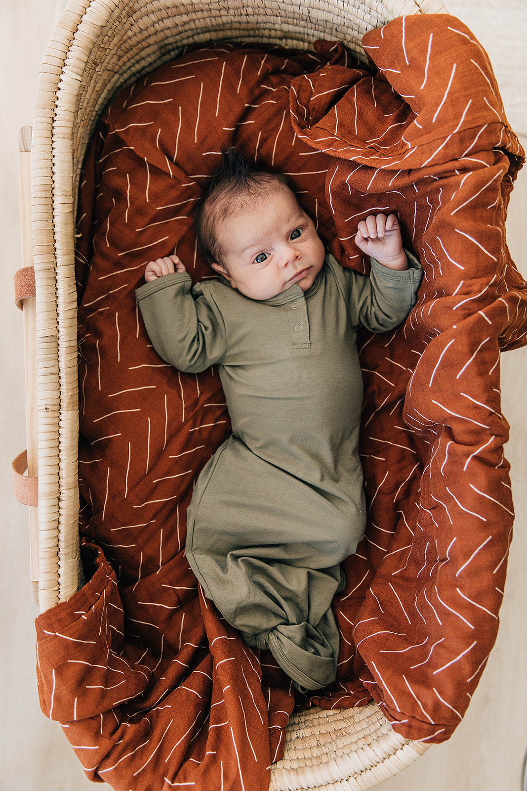 Olive Bamboo Knot Gown  Mebie Baby   