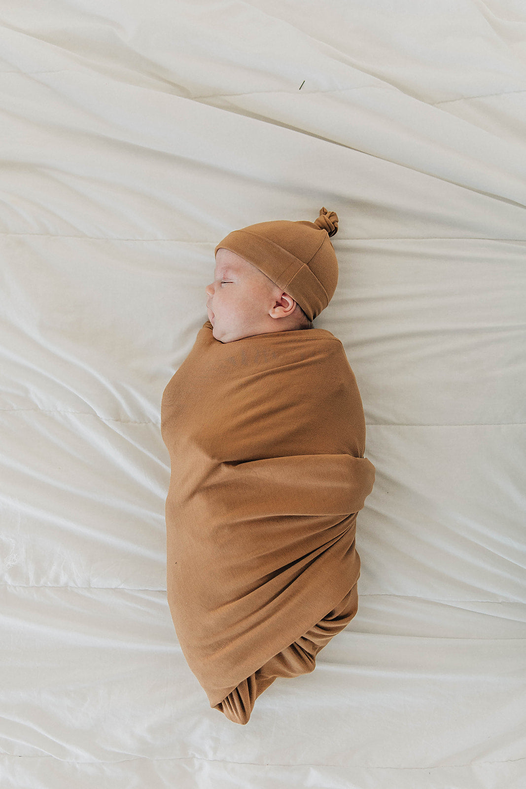 Mustard Bamboo Newborn Knot Hat  Mebie Baby   