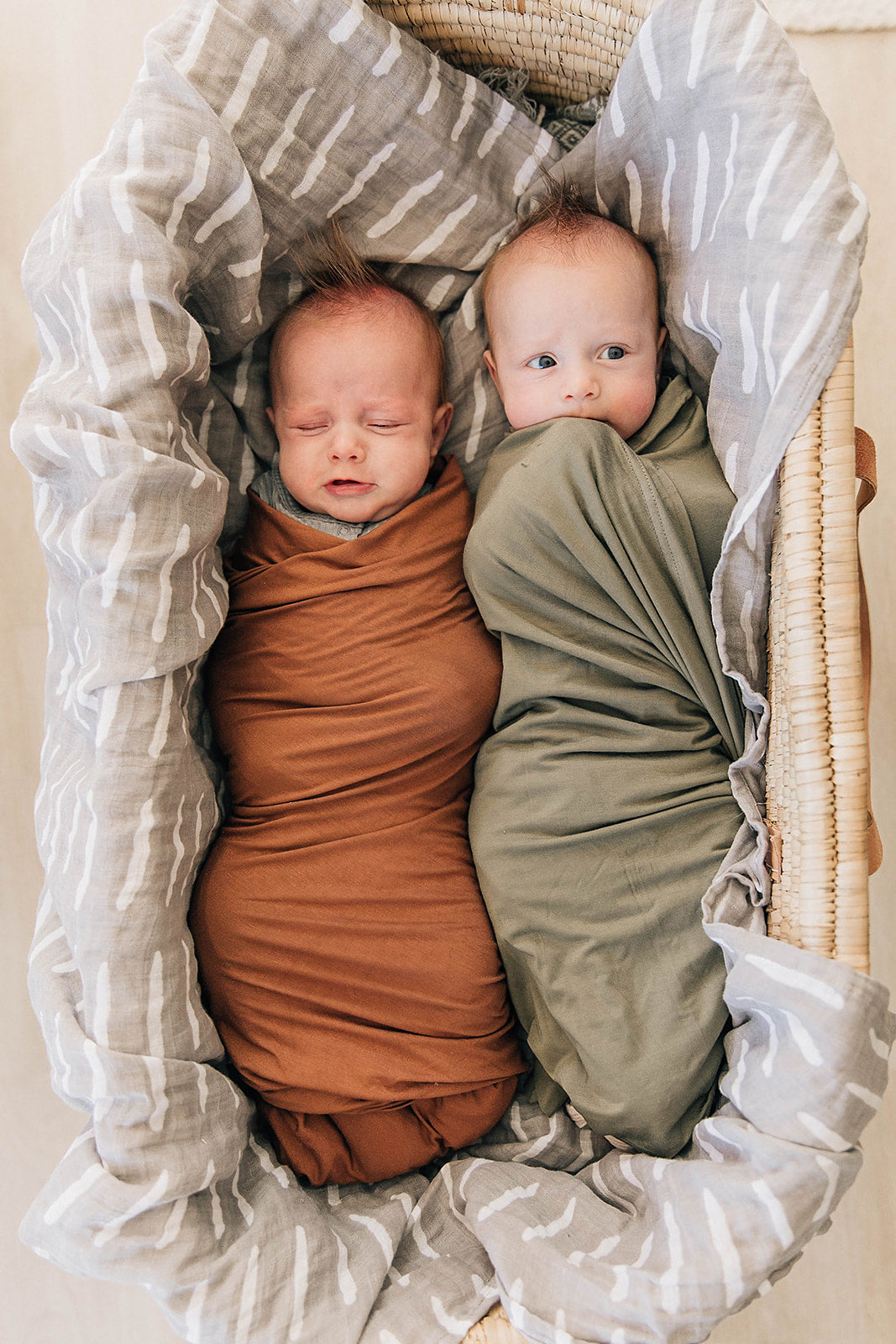 Olive Bamboo Stretch Swaddle  Mebie Baby   