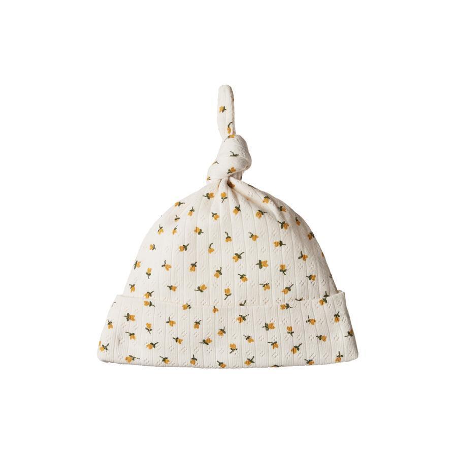 Knotted Beanie Pointelle - Tulip Print