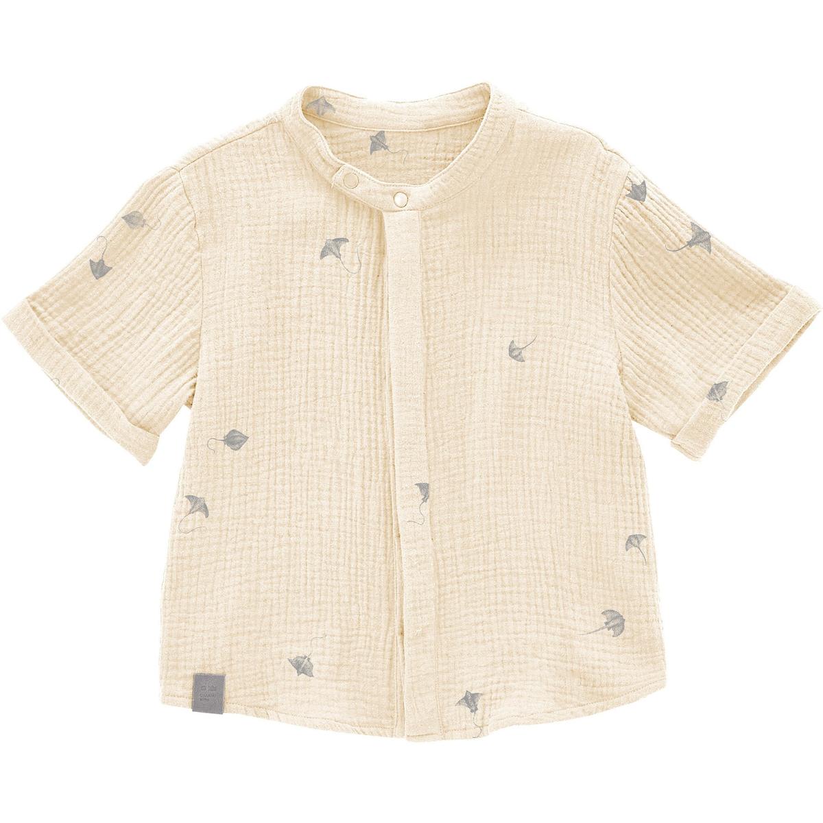 Gauze Button Up Shirt - Cream