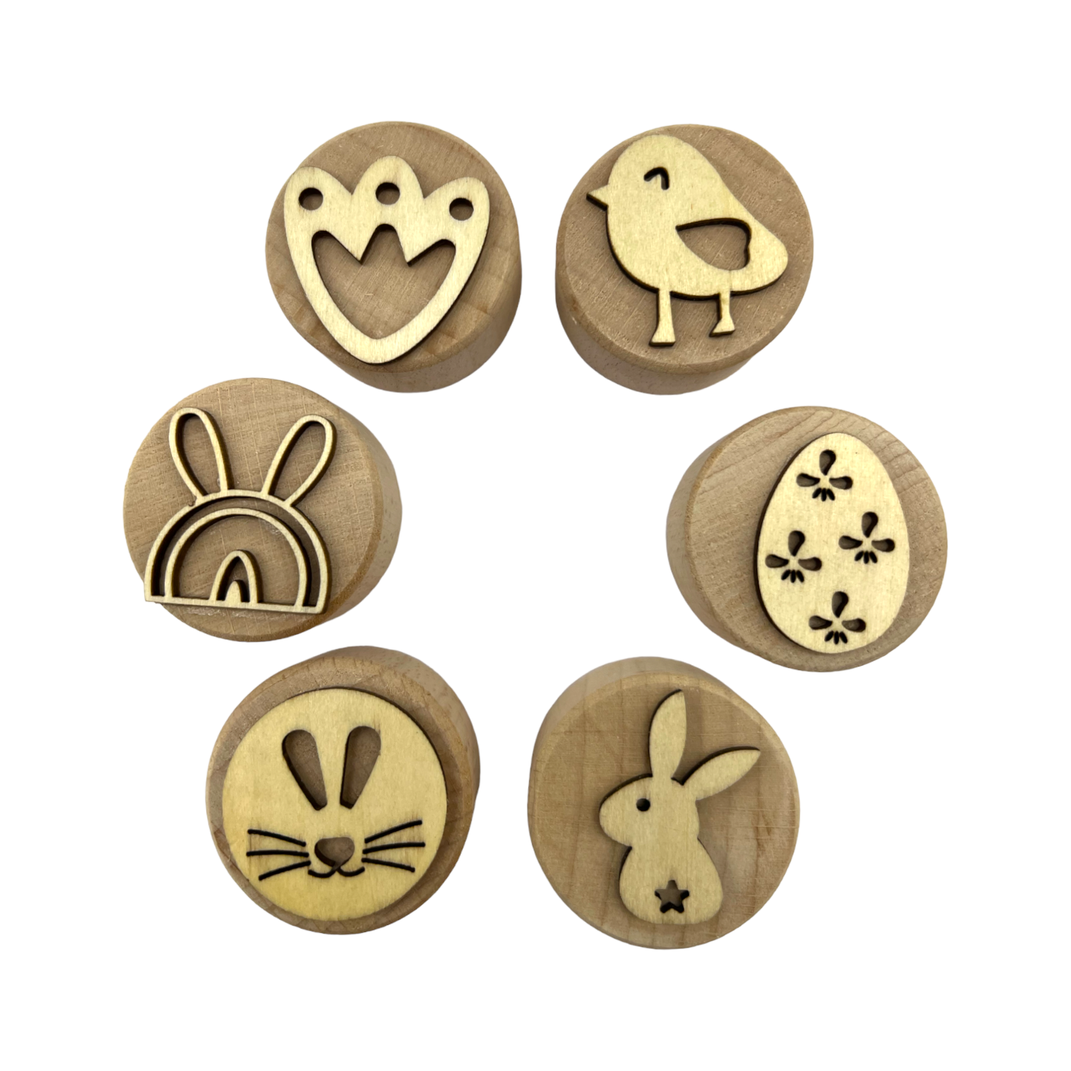 **Pre-order (Ships in 3-4 Weeks)**Wooden Playdough Stampers Set