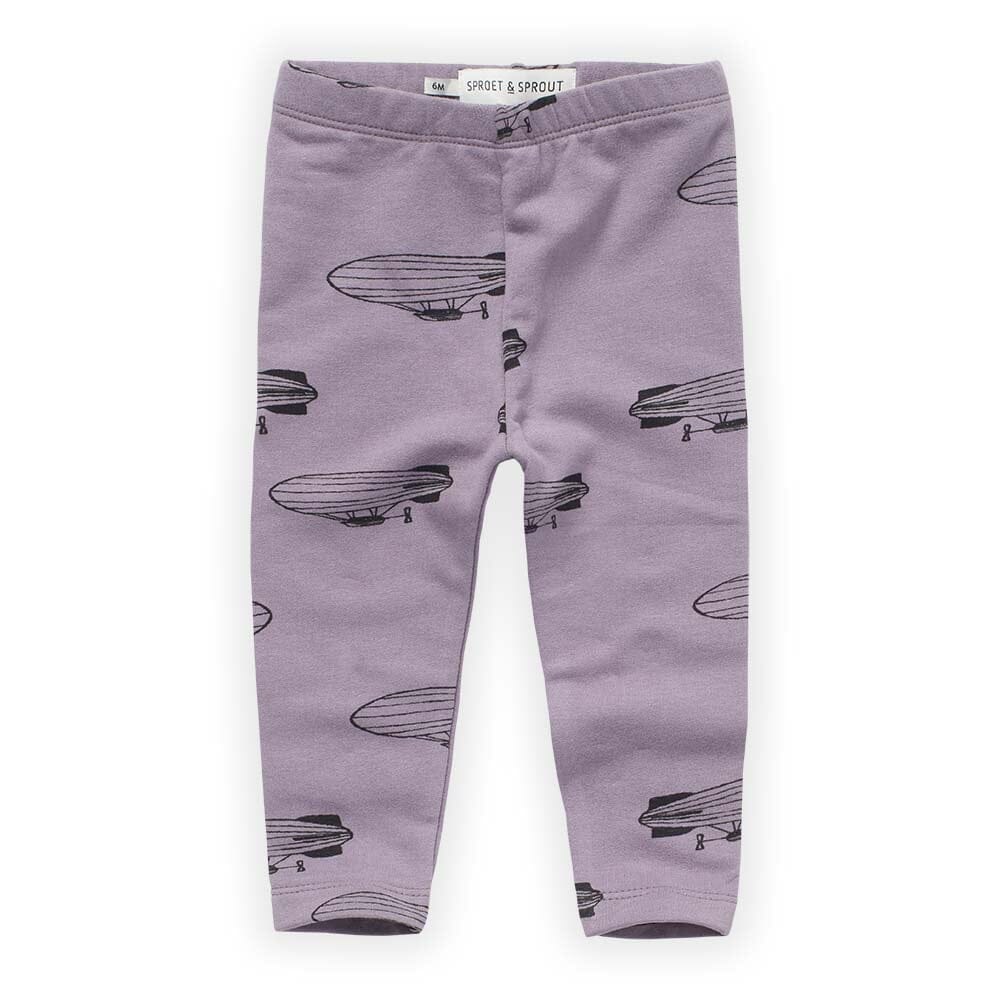 Zeppelin Print Legging - Ice Purple