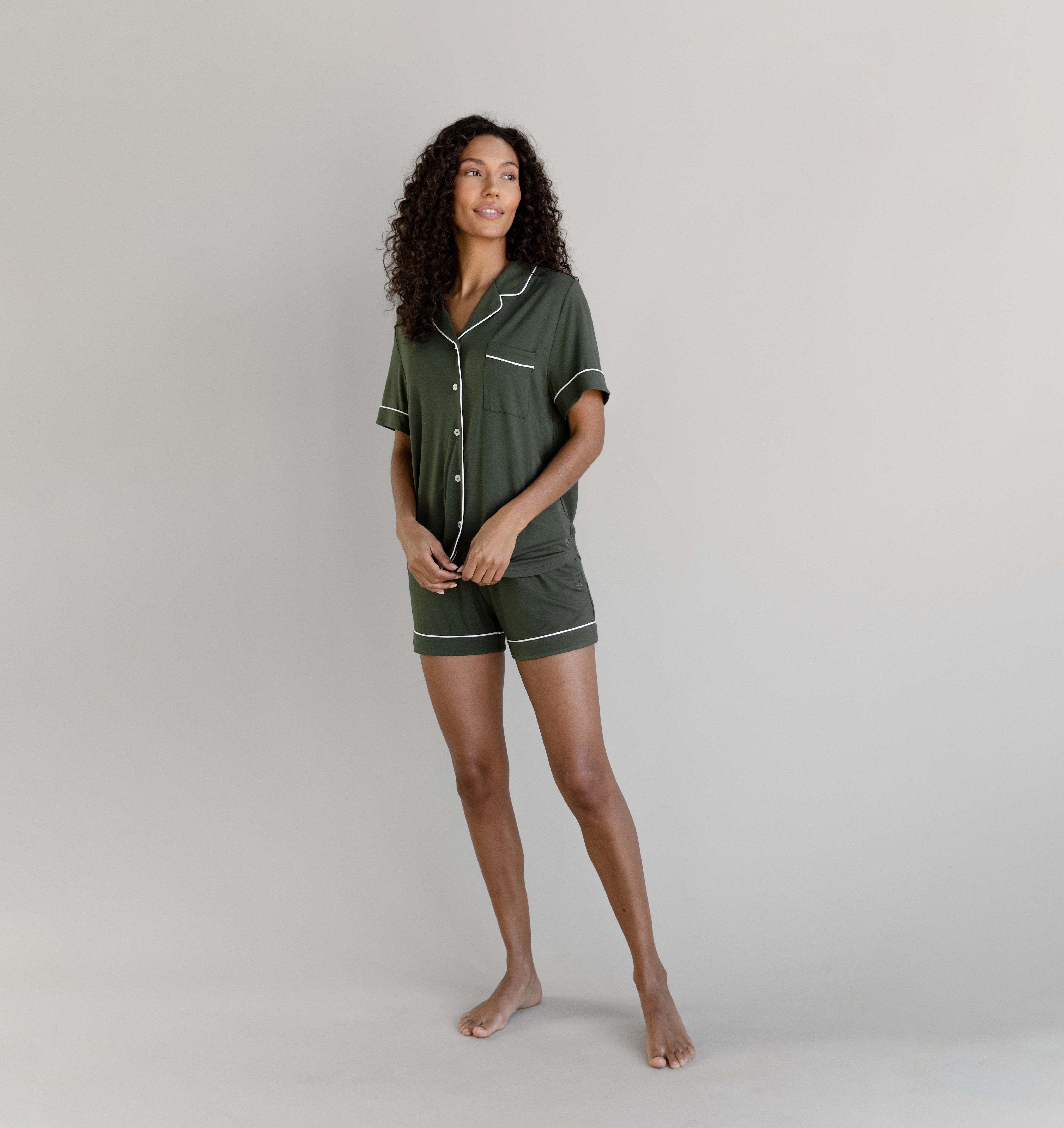 Women's Bamboo Stretch-Knit Short Sleeve Pajama Set