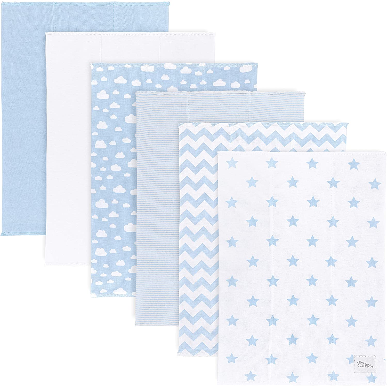 Cotton Burp Cloths by Comfy Cubs - Blue Pattern