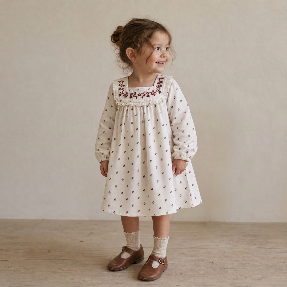Organic Twill Dress - Forest Scatter