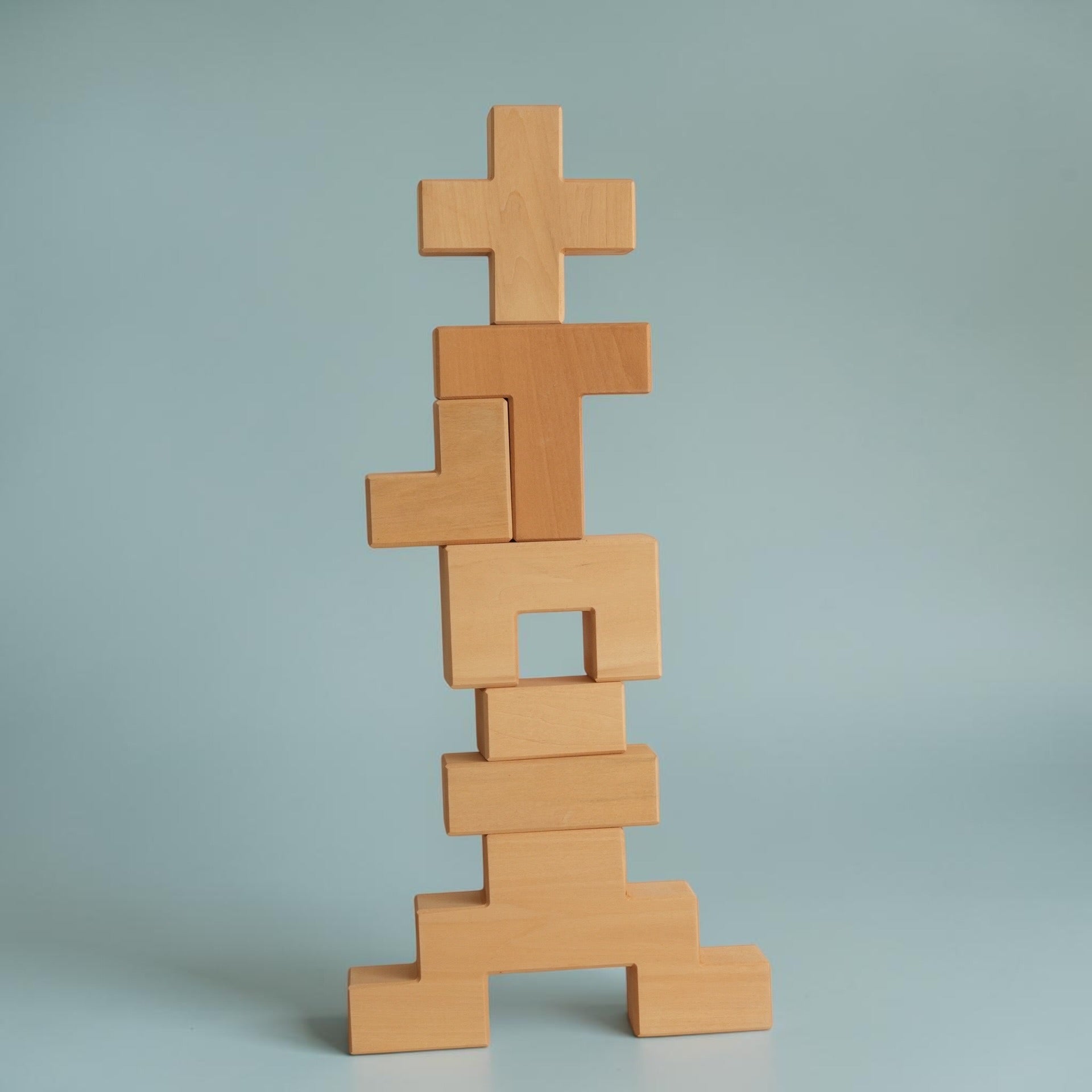 **Pre-order (Ships in 2-3 Weeks)**19 Pcs Wooden Stairway Building Blocks Set