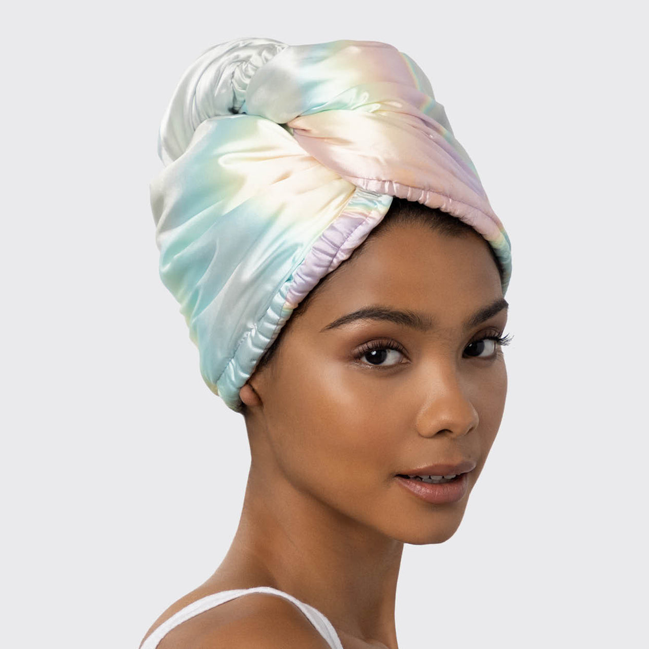 Satin-Wrapped Hair Towel - Aura