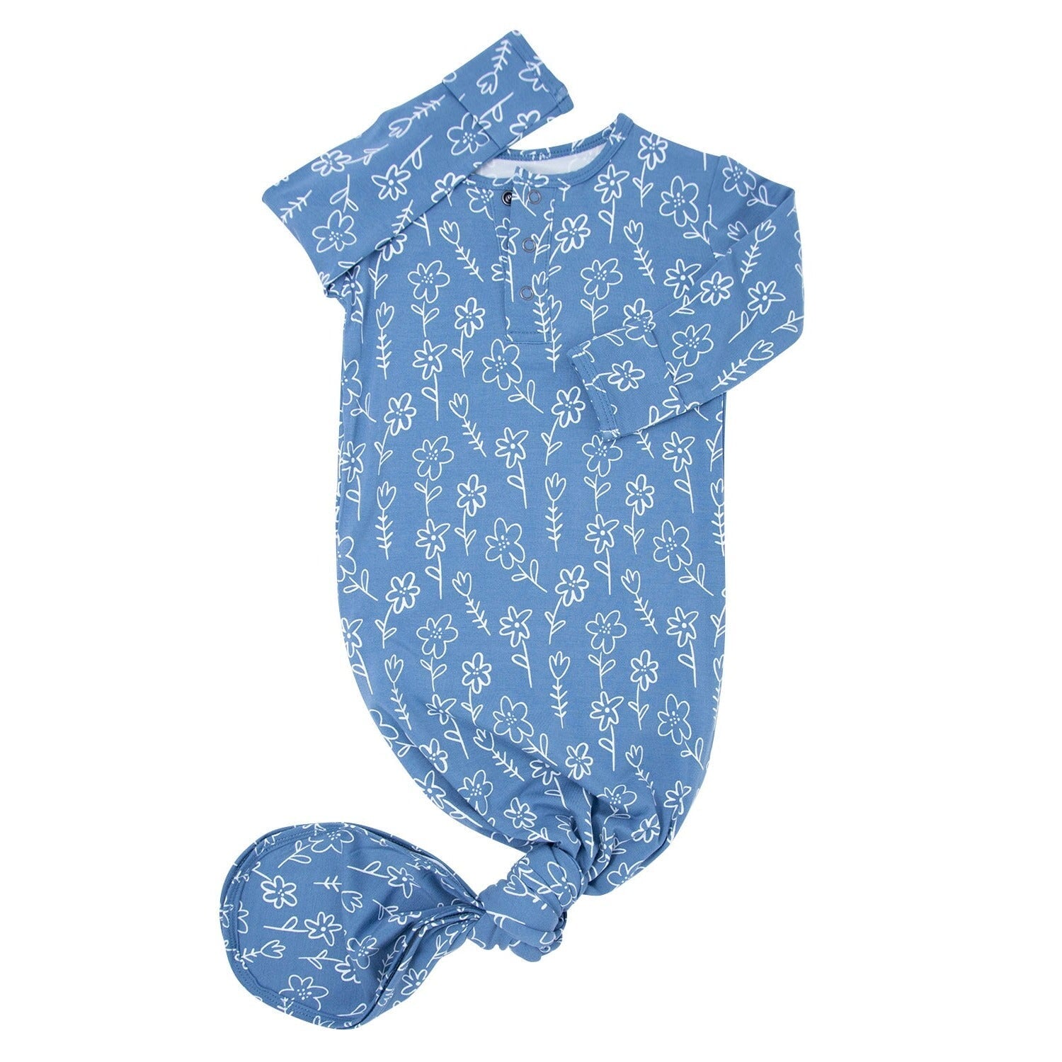 Knotted Gown - Blue Doodle
