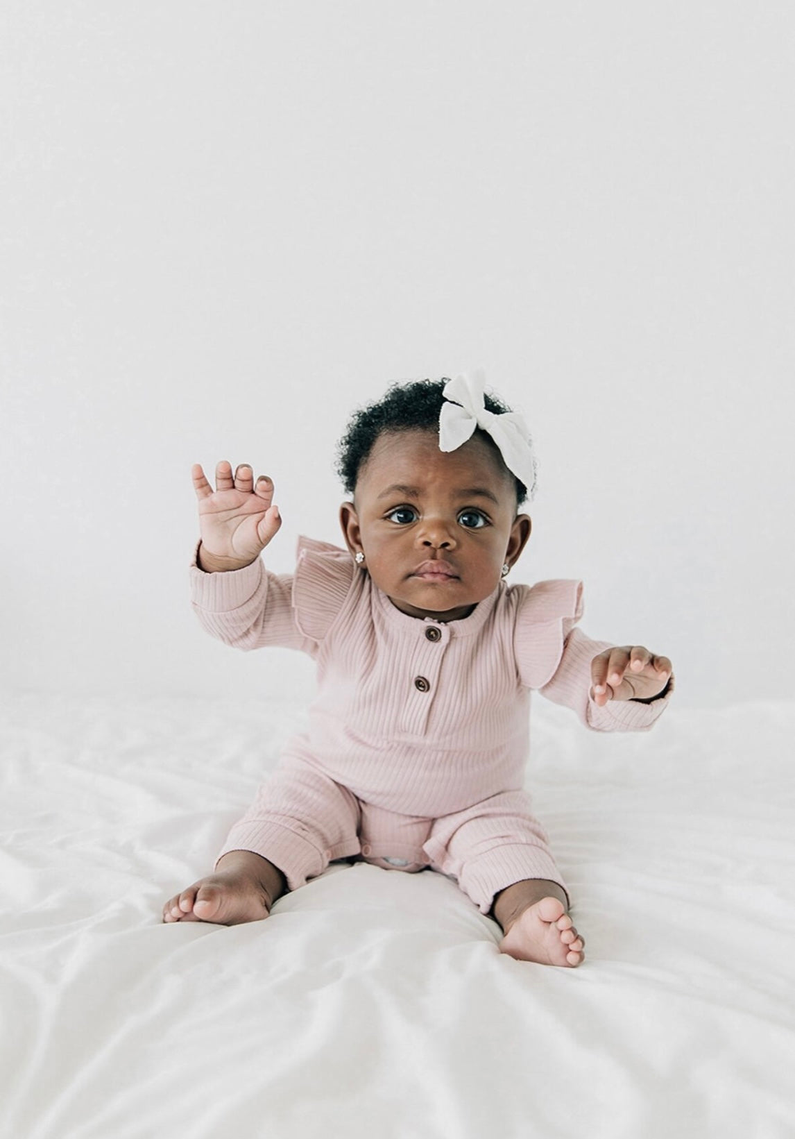 White Edged Bow Clip