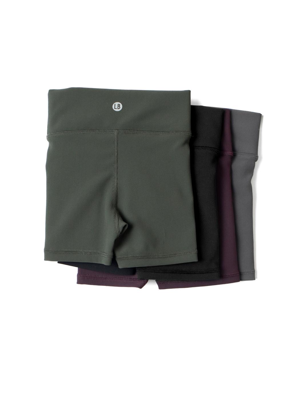 Athletic Ribbed Biker Short - Forest