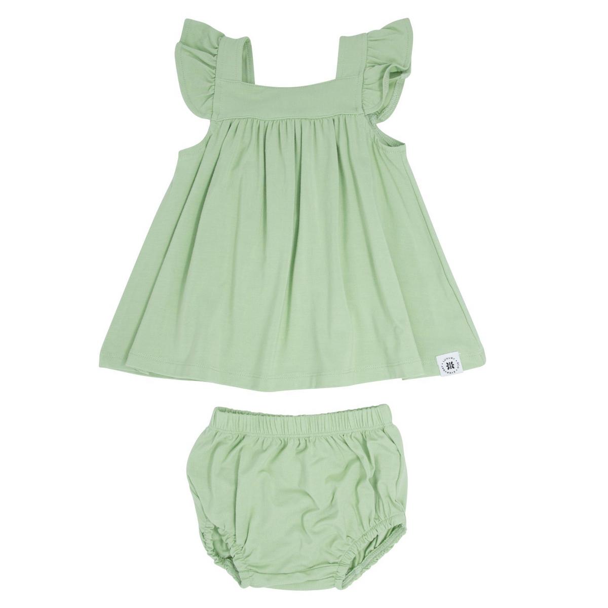 Ruffle Dress & Bloomer - Sage