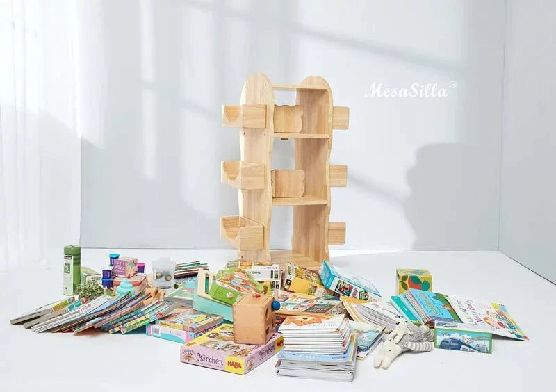 Mesasilla Solid Wood Rotating Bookshelf for Kids - 360 Degree Home Library  MesaSilla USA   