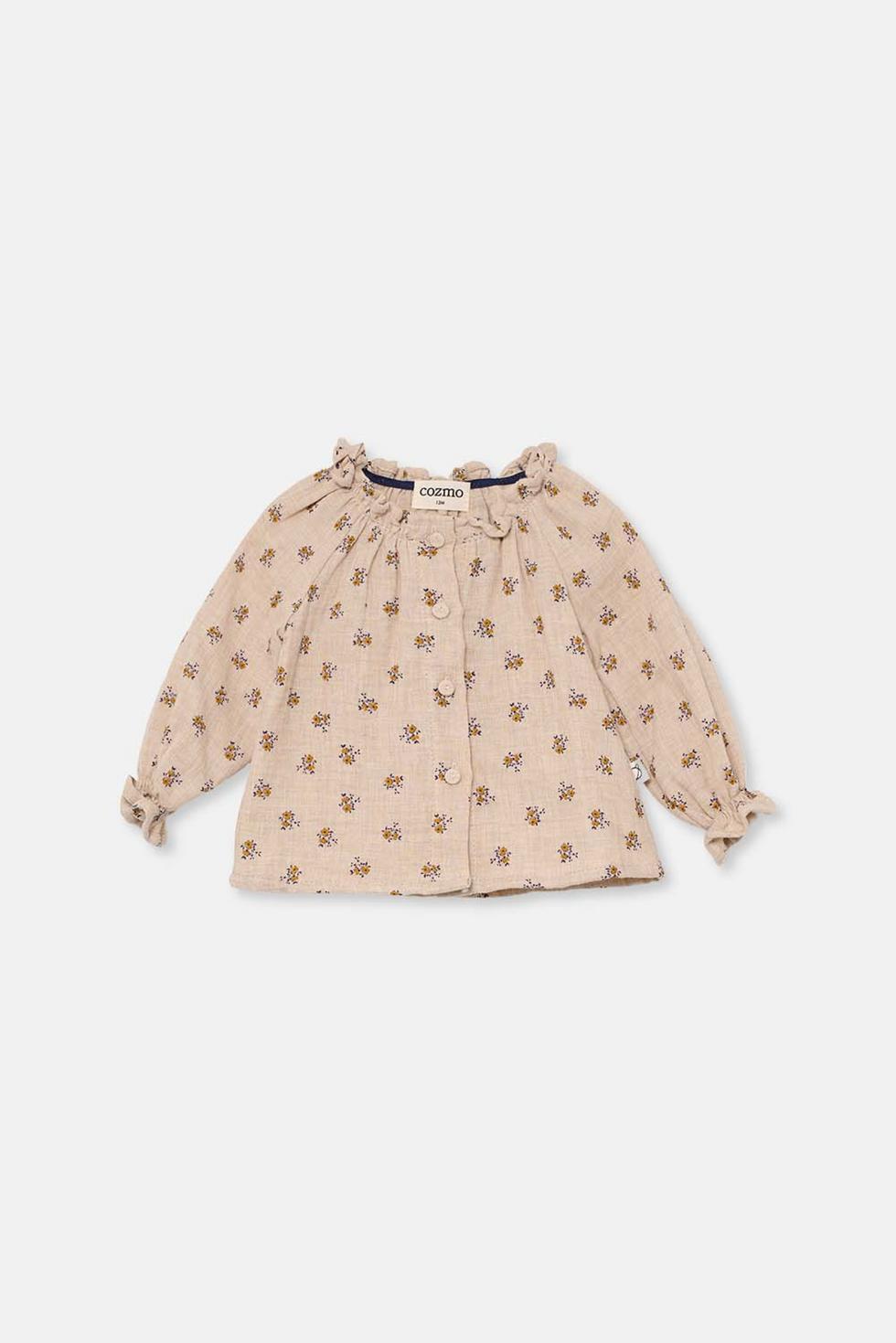 Organic liberty baby blouse - Beige