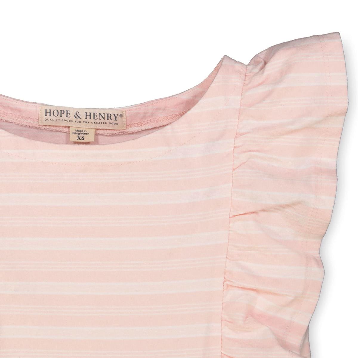 Baby Ruffle Knit Top - Light Pink Stripe