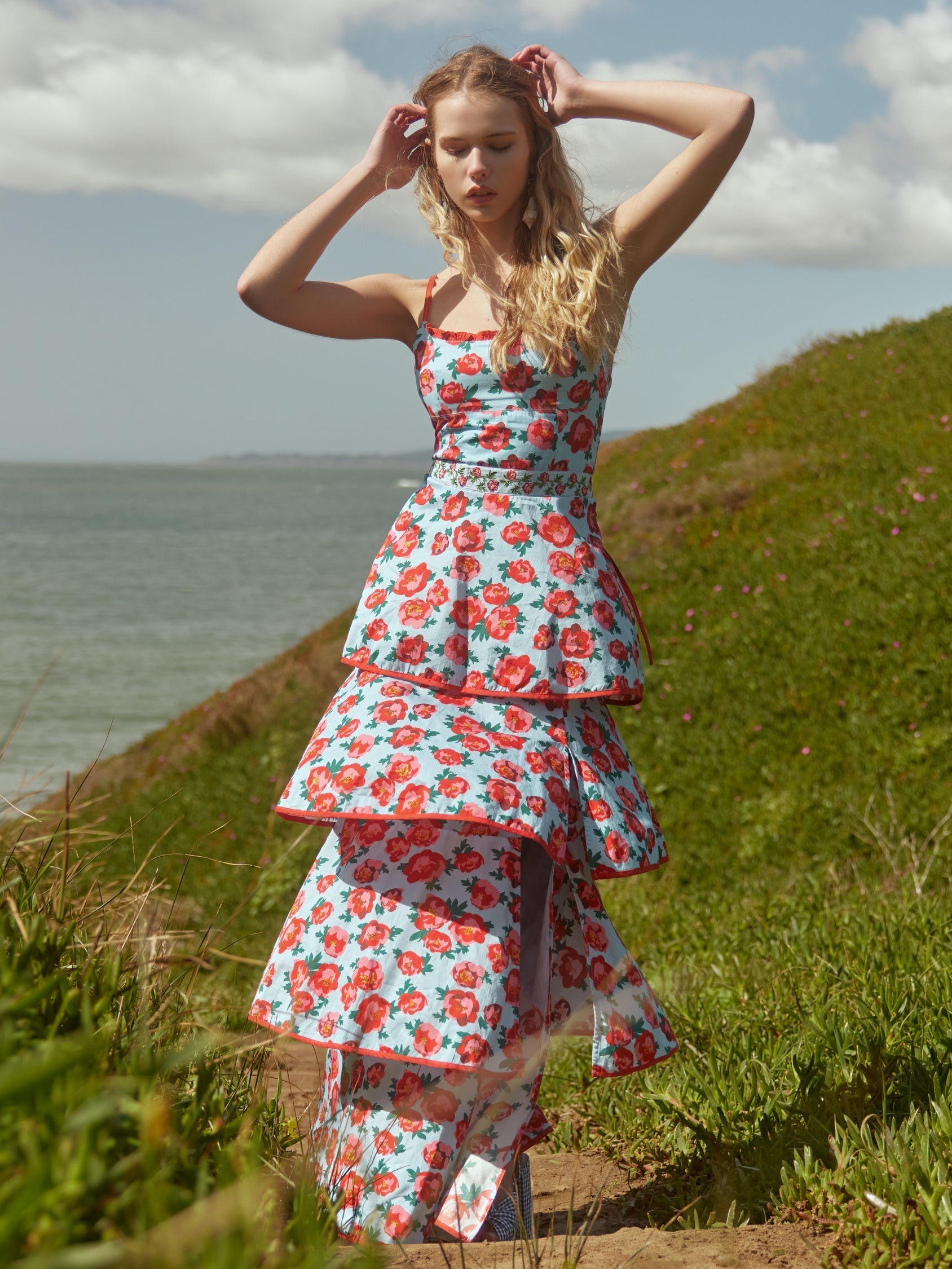 Wendy Dress - Clear Sky/Salsa Large Floral