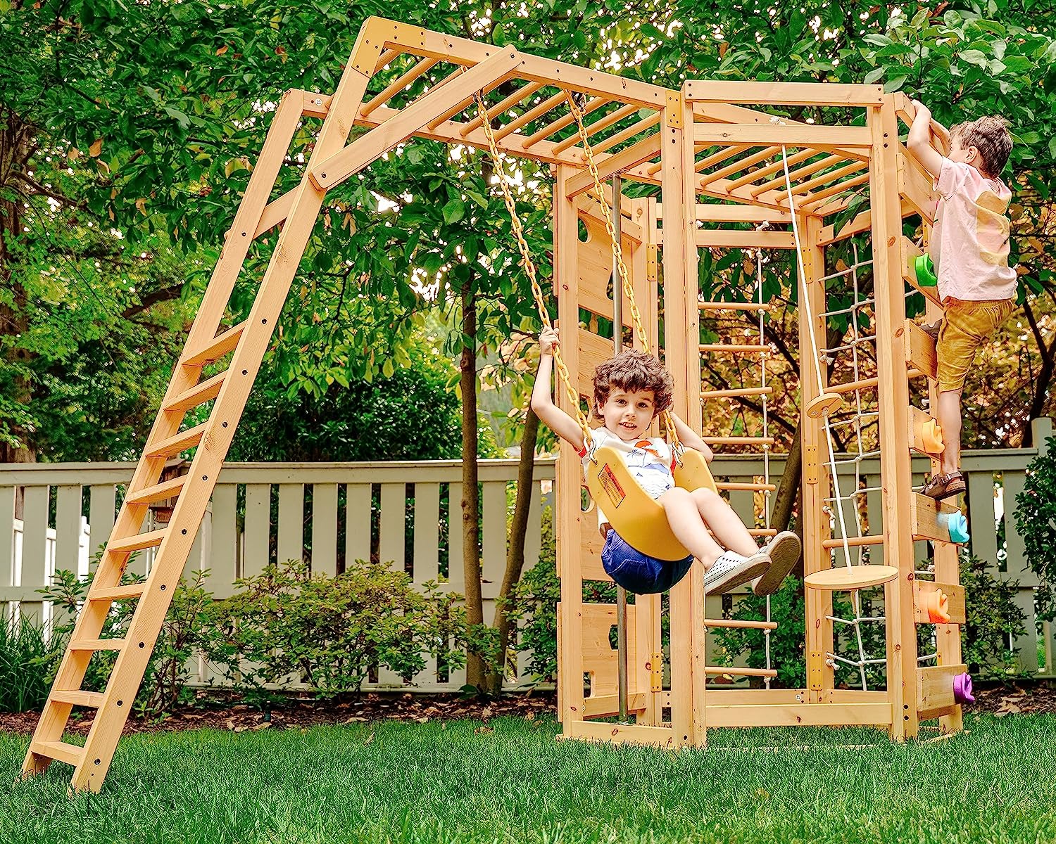 Hawthorn - Outdoor Climber with Monkey Bars, Swing, and Octagon Climber Playset Outdoor Avenlur.com Default Title  