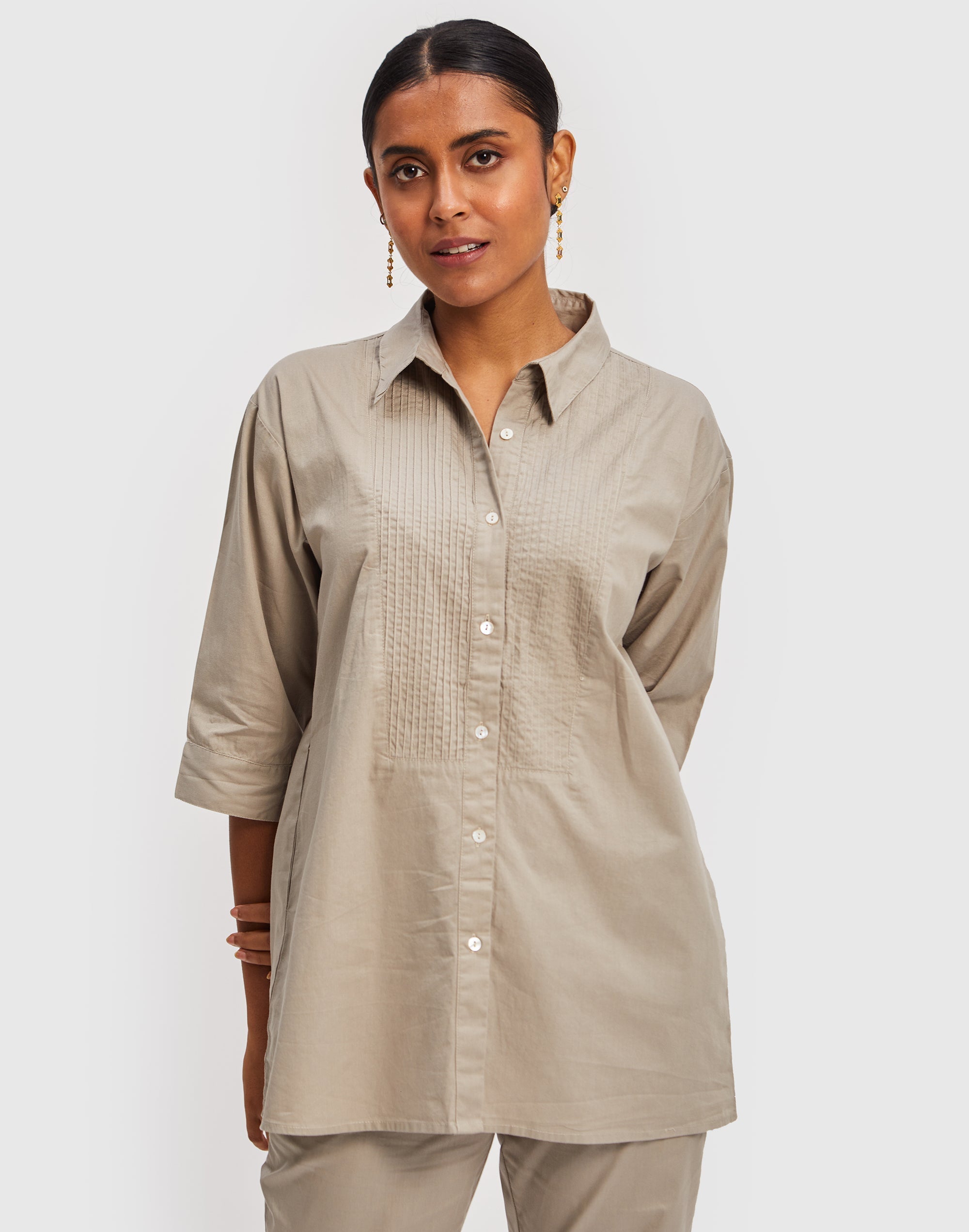 All in One Shirt - Poplin Ecru