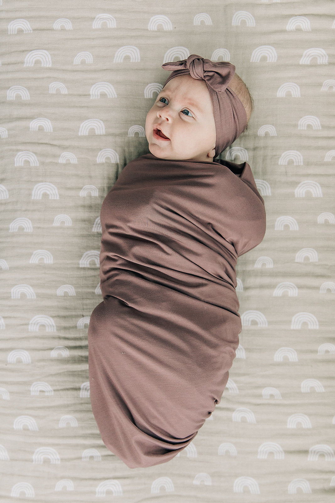 Plum Bamboo Stretch Swaddle  Mebie Baby   