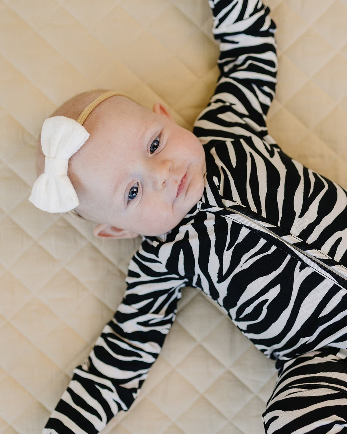 Bamboo Zip Romper | Zebra