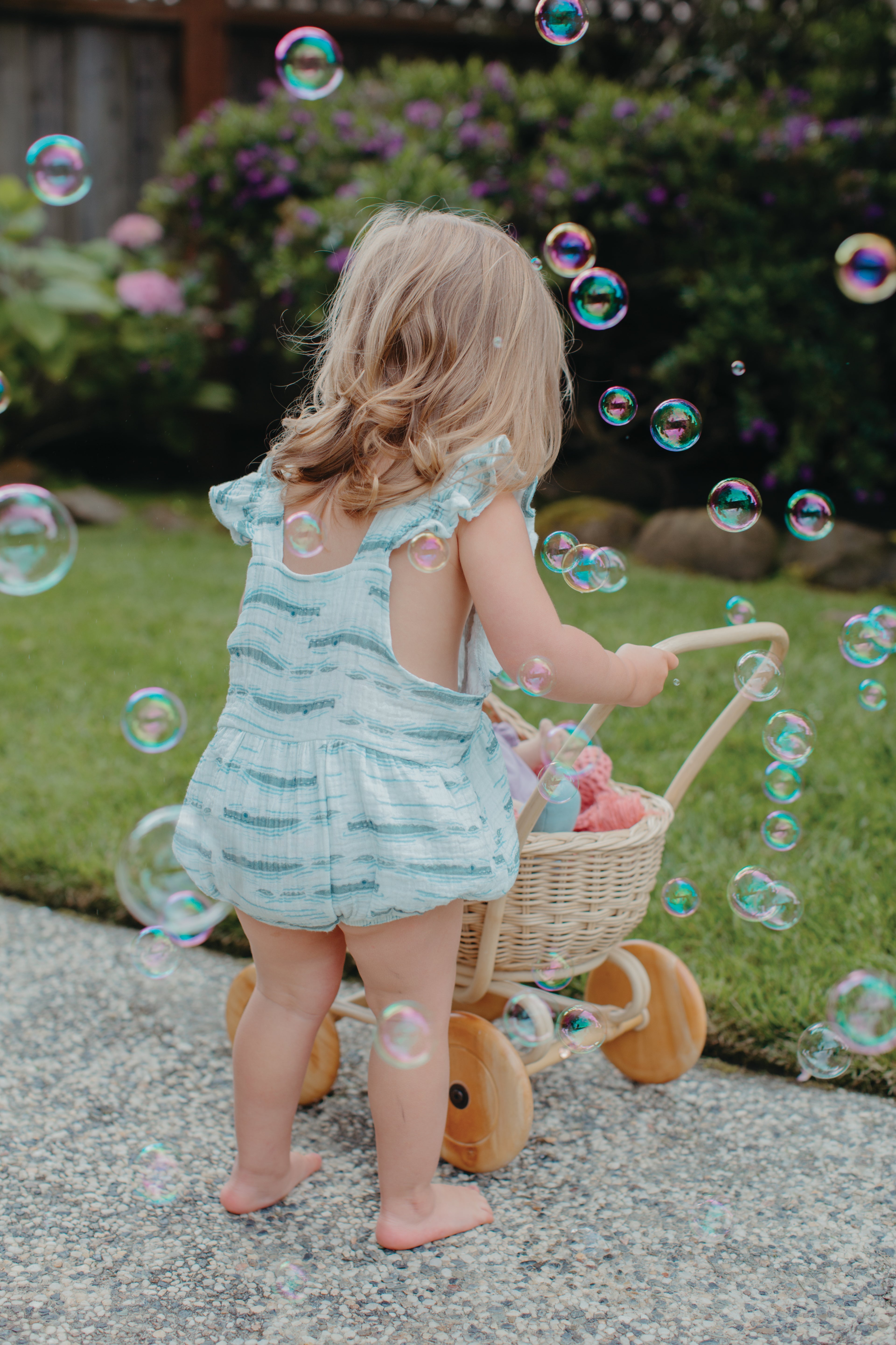 Muslin Flutter Sleeve Romper - Alligator Isle