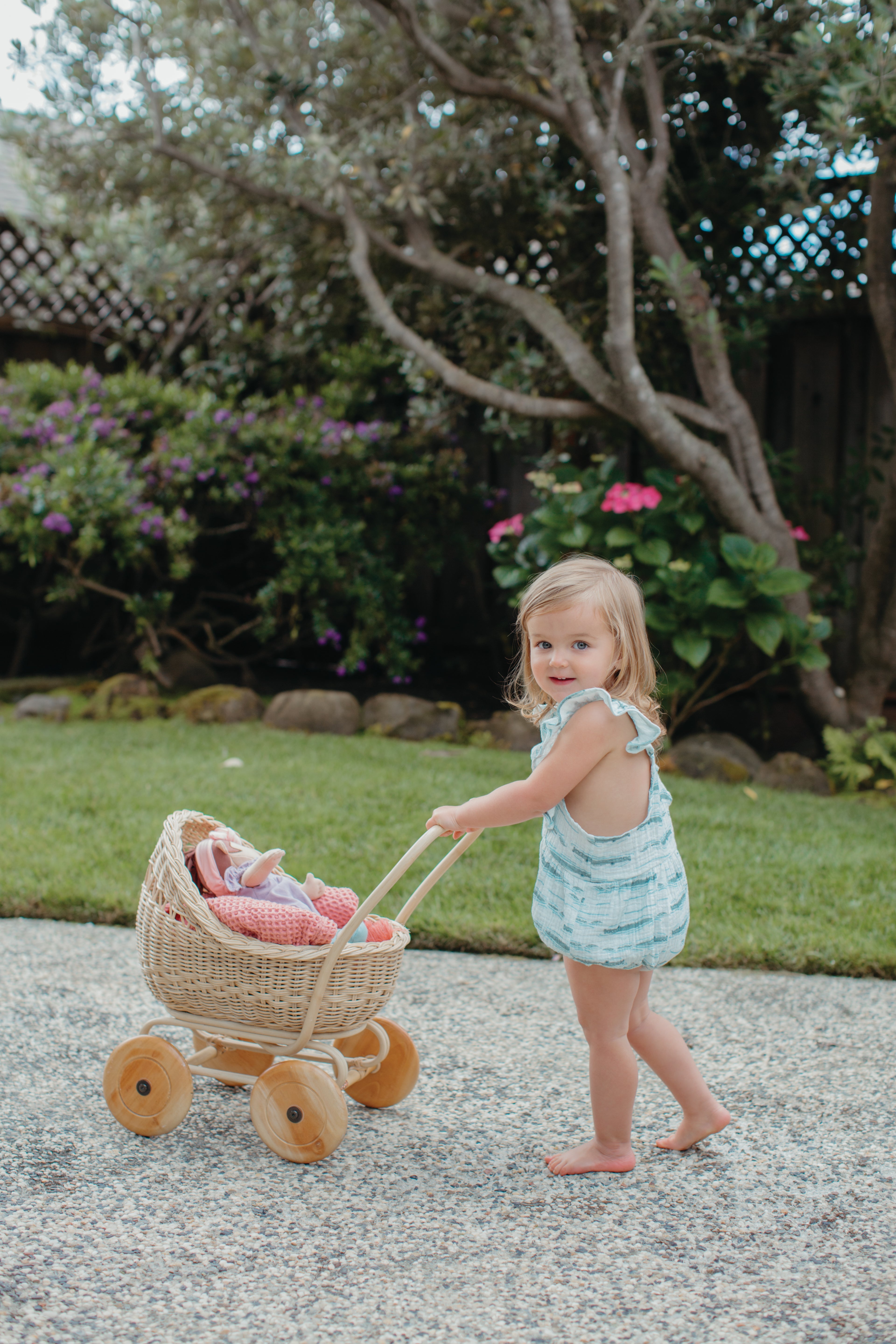 Muslin Flutter Sleeve Romper - Alligator Isle