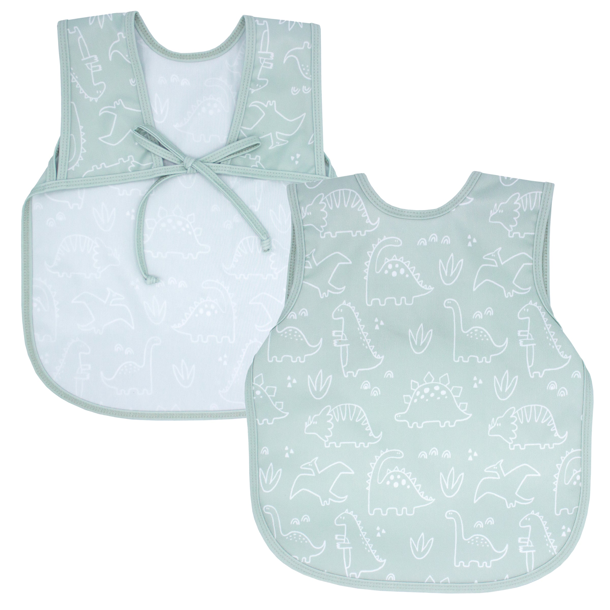 Dino Friends - Sage Bapron SALE **PRESCHOOL SIZE ONLY**