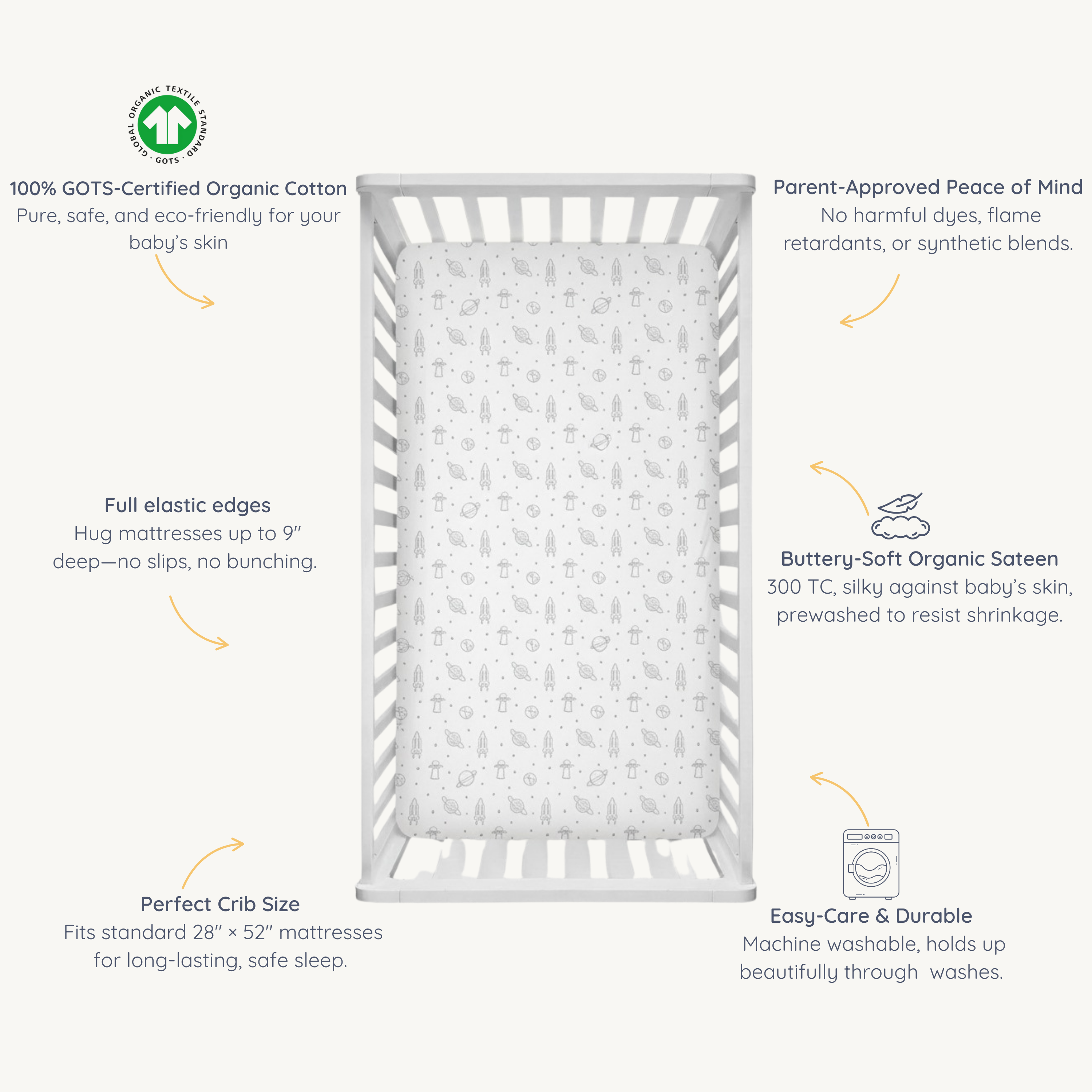 Organic Crib Sheet - Astro