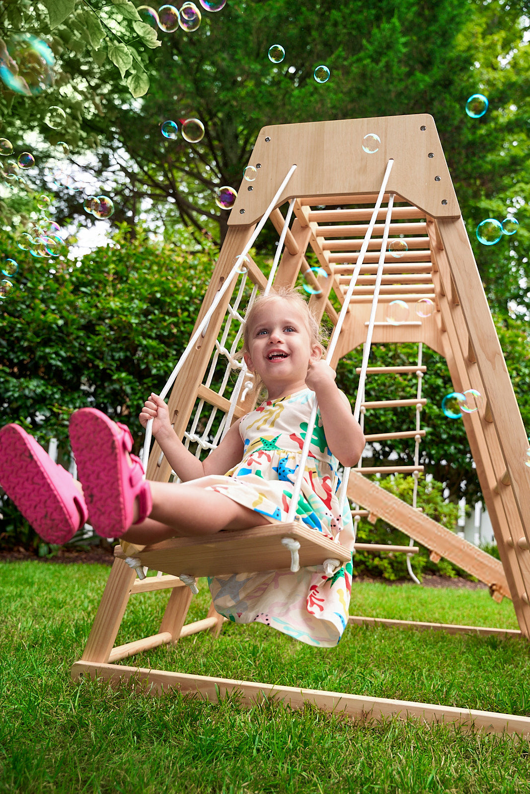 Magnolia - Outdoor and Indoor - Real Wood 7-in-1 Playset Outdoor Avenlur.com   