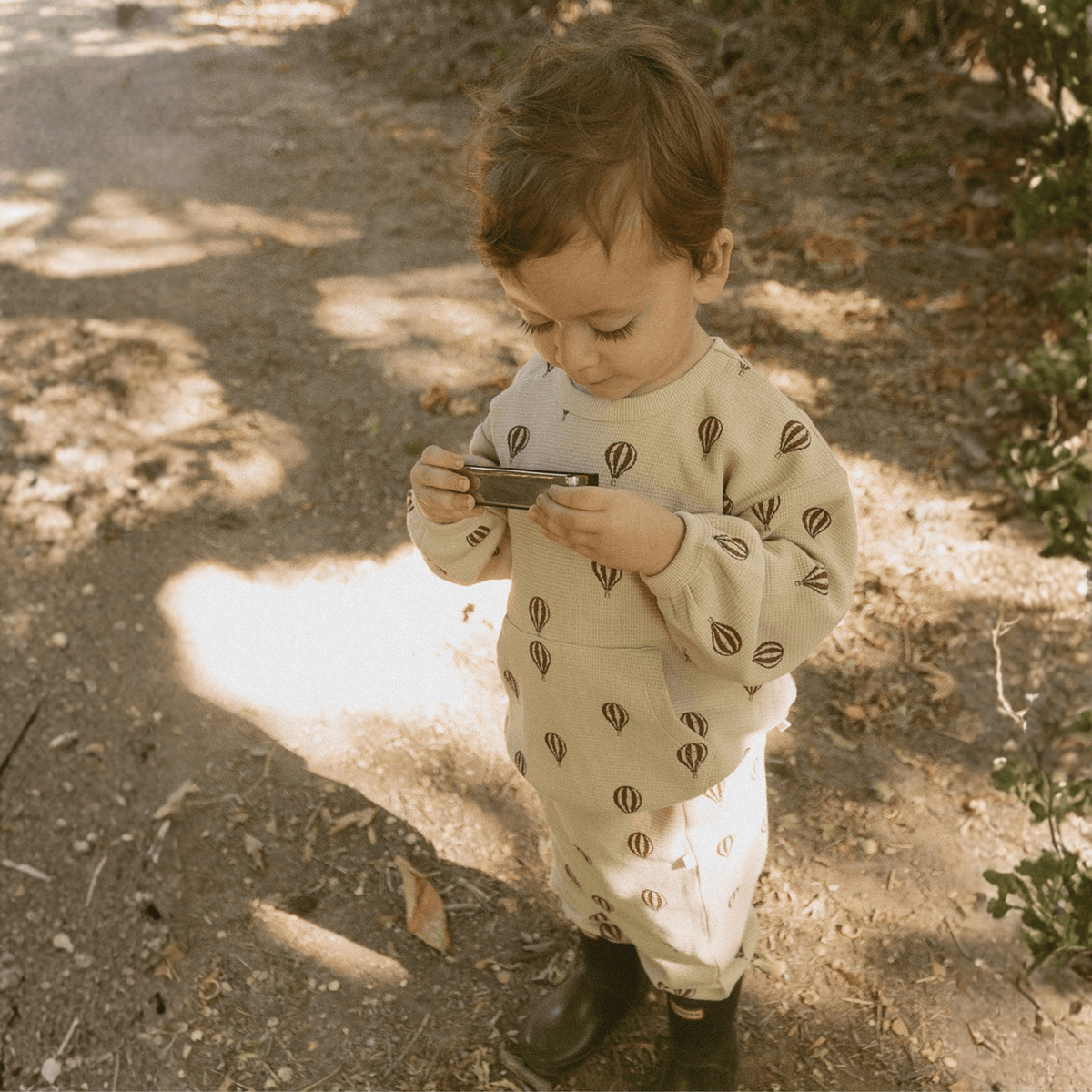 Organic Tee & Pant Slouch Set - Ballon Voyage