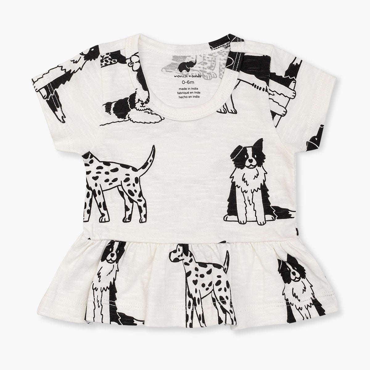Short Sleeve Peplum Top - Puppy Love