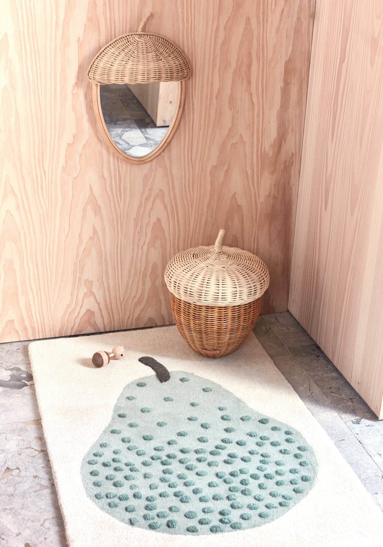 Acorn Rattan Wall Mirror