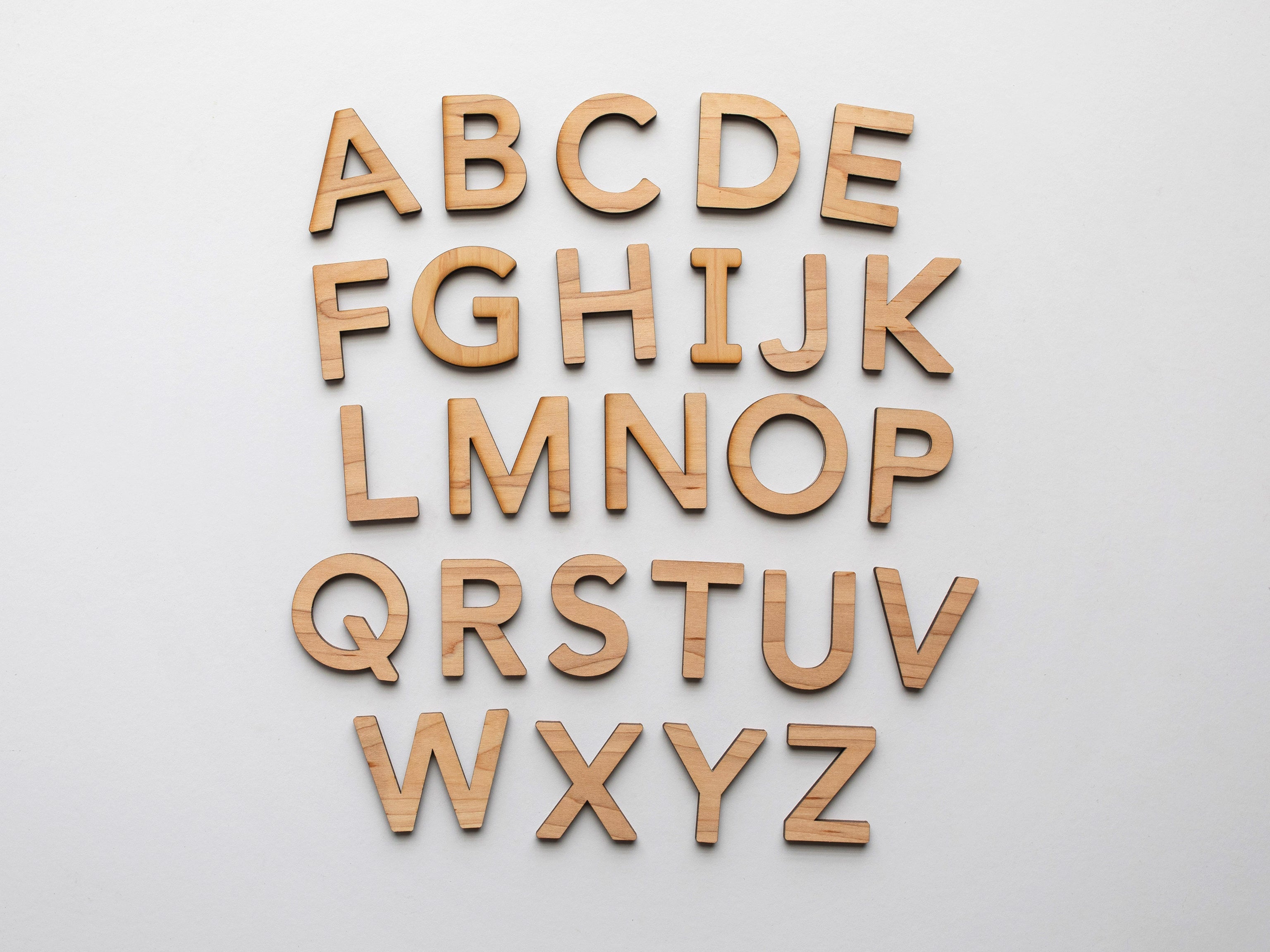 Wooden Alphabet Set • Wood Letters & Movable Alphabet in Maple