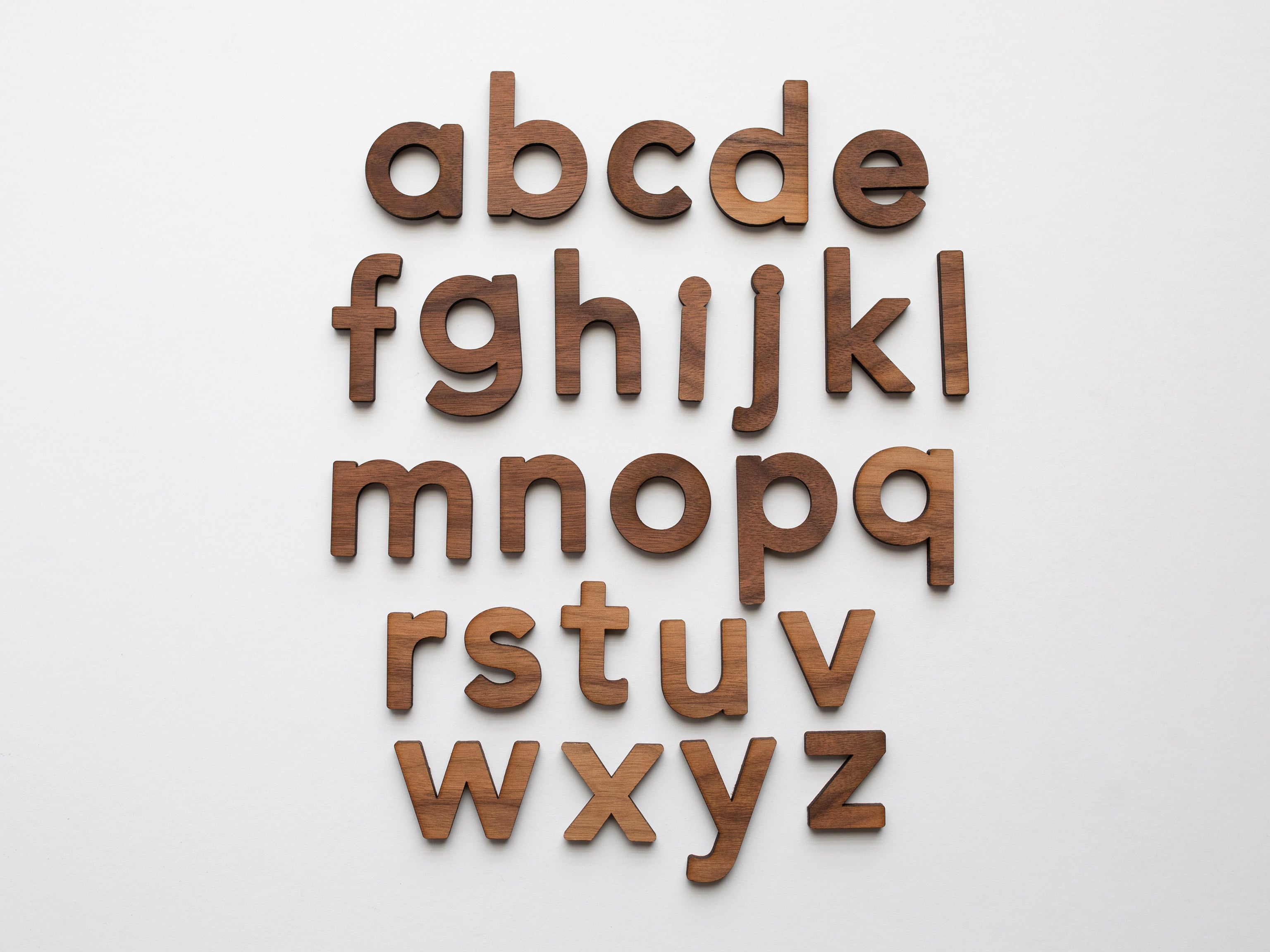 Wooden Alphabet Set • Wood Letters & Movable Alphabet in Walnut